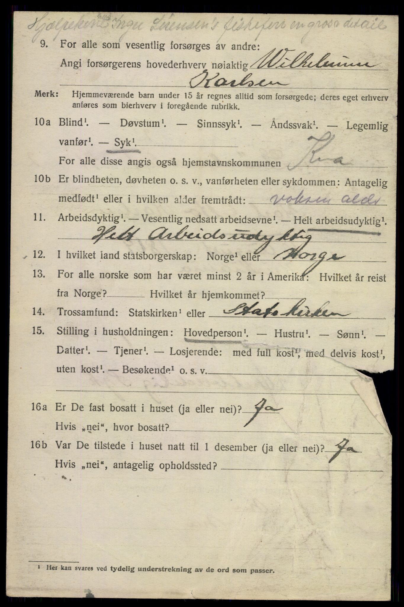 SAO, 1920 census for Kristiania, 1920, p. 258332