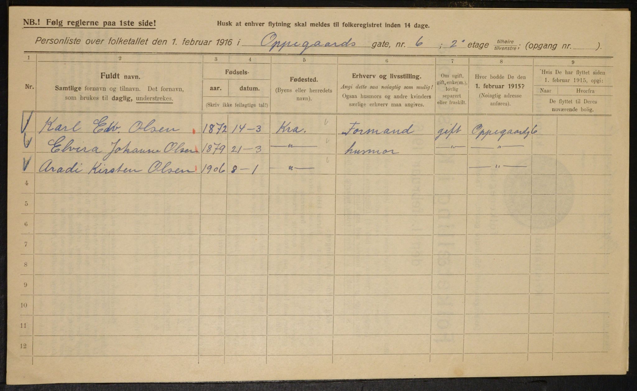 OBA, Municipal Census 1916 for Kristiania, 1916, p. 77638