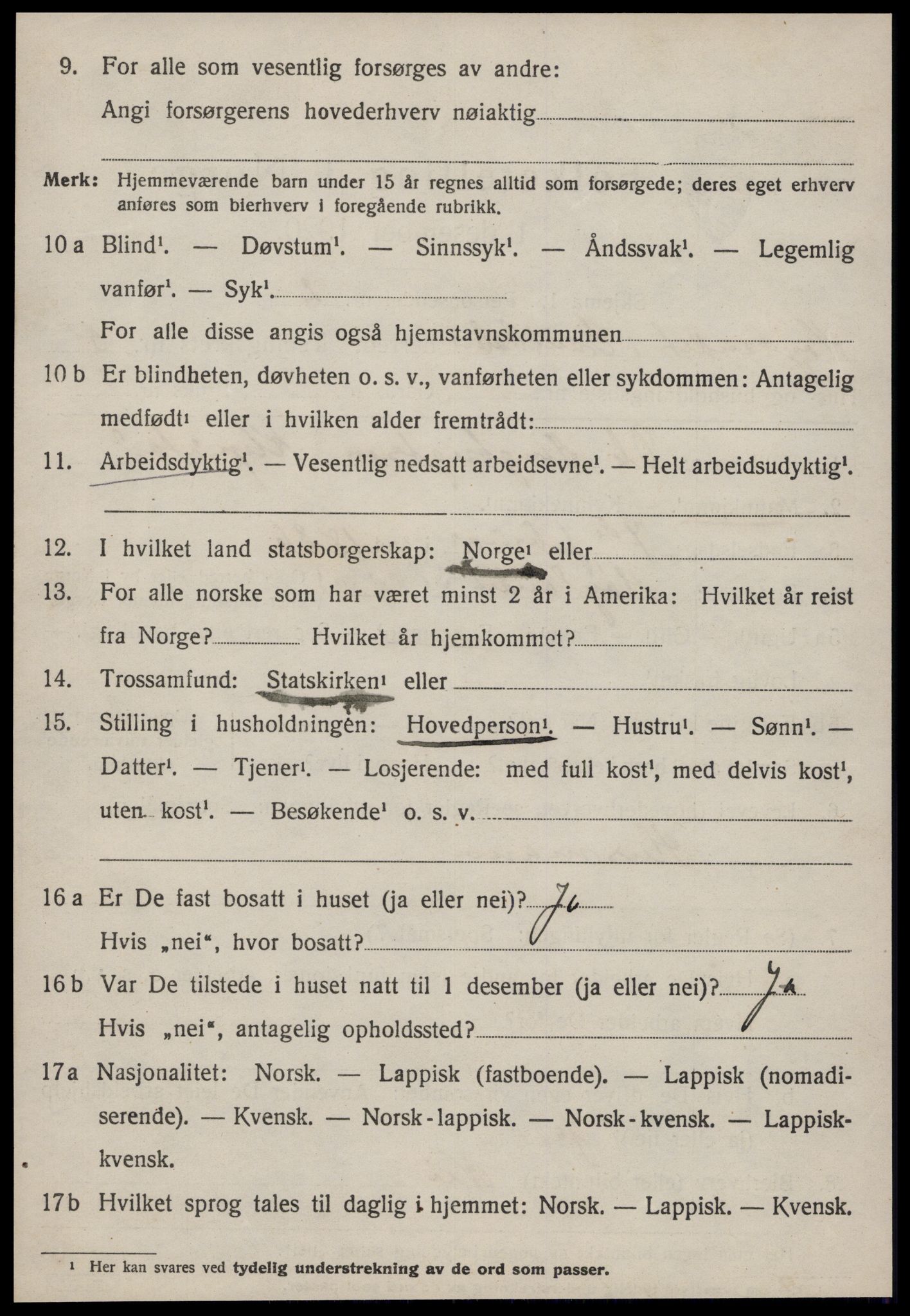 SAT, 1920 census for Hølonda, 1920, p. 2204