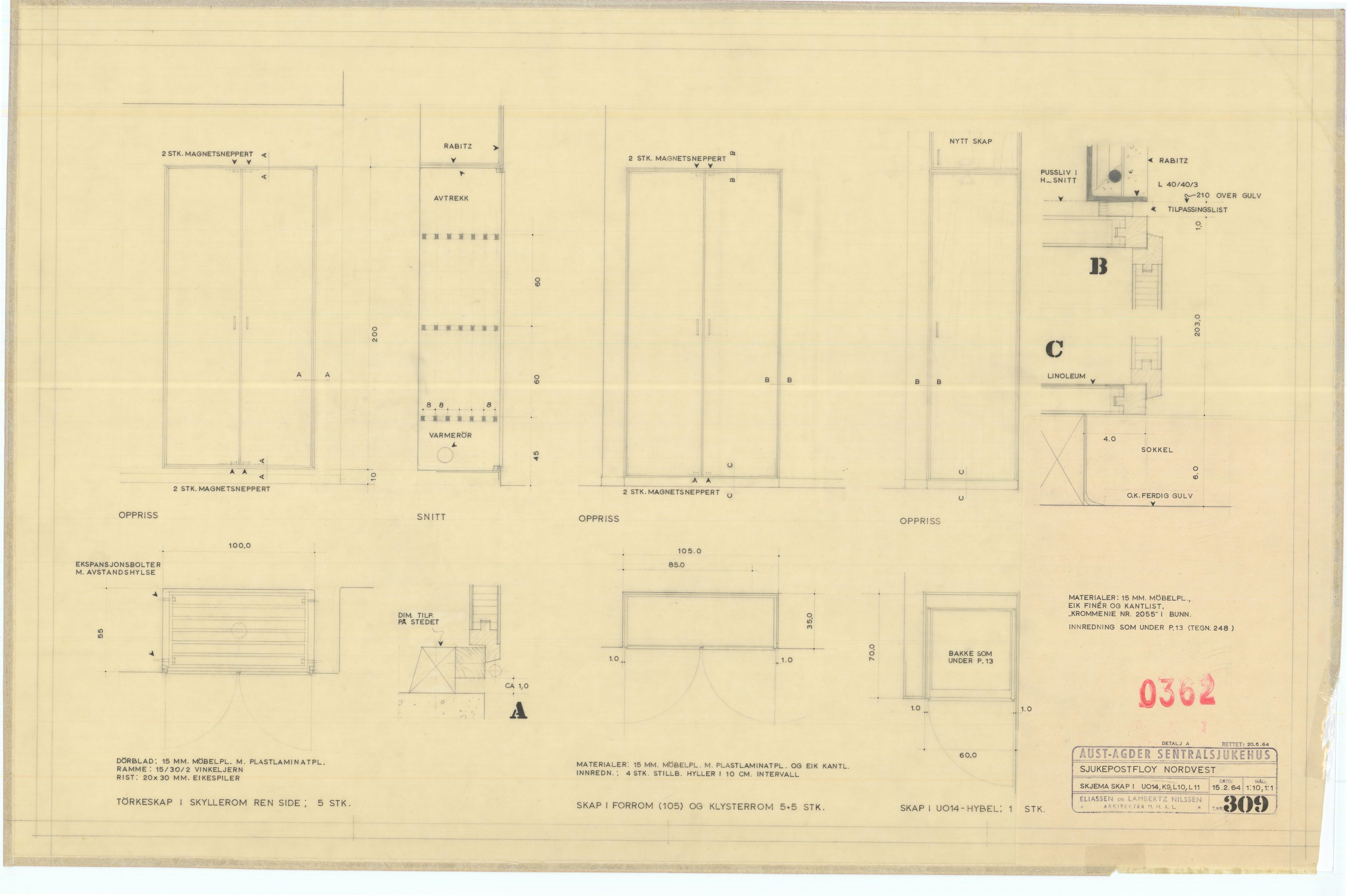 Eliassen og Lambertz-Nilssen Arkitekter, AAKS/PA-2983/T/T01/L0002: Tegningskogger 0362, 1960-1966, p. 27