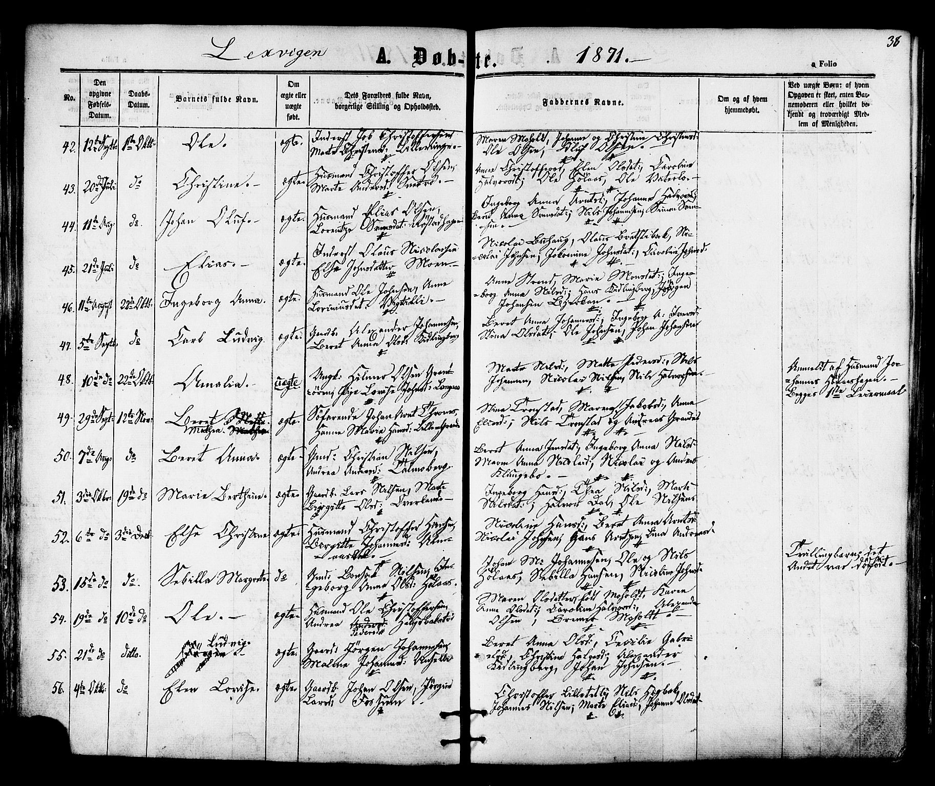 Ministerialprotokoller, klokkerbøker og fødselsregistre - Nord-Trøndelag, SAT/A-1458/701/L0009: Parish register (official) no. 701A09 /1, 1864-1882, p. 38