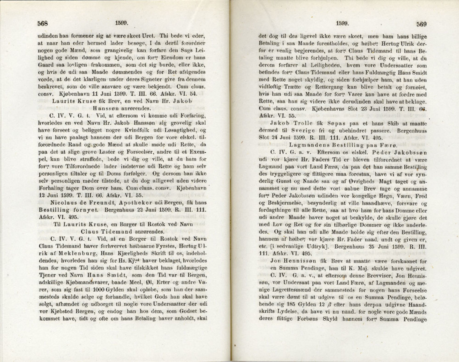 Publikasjoner utgitt av Det Norske Historiske Kildeskriftfond, PUBL/-/-/-: Norske Rigs-Registranter, bind 3, 1588-1602, p. 568-569