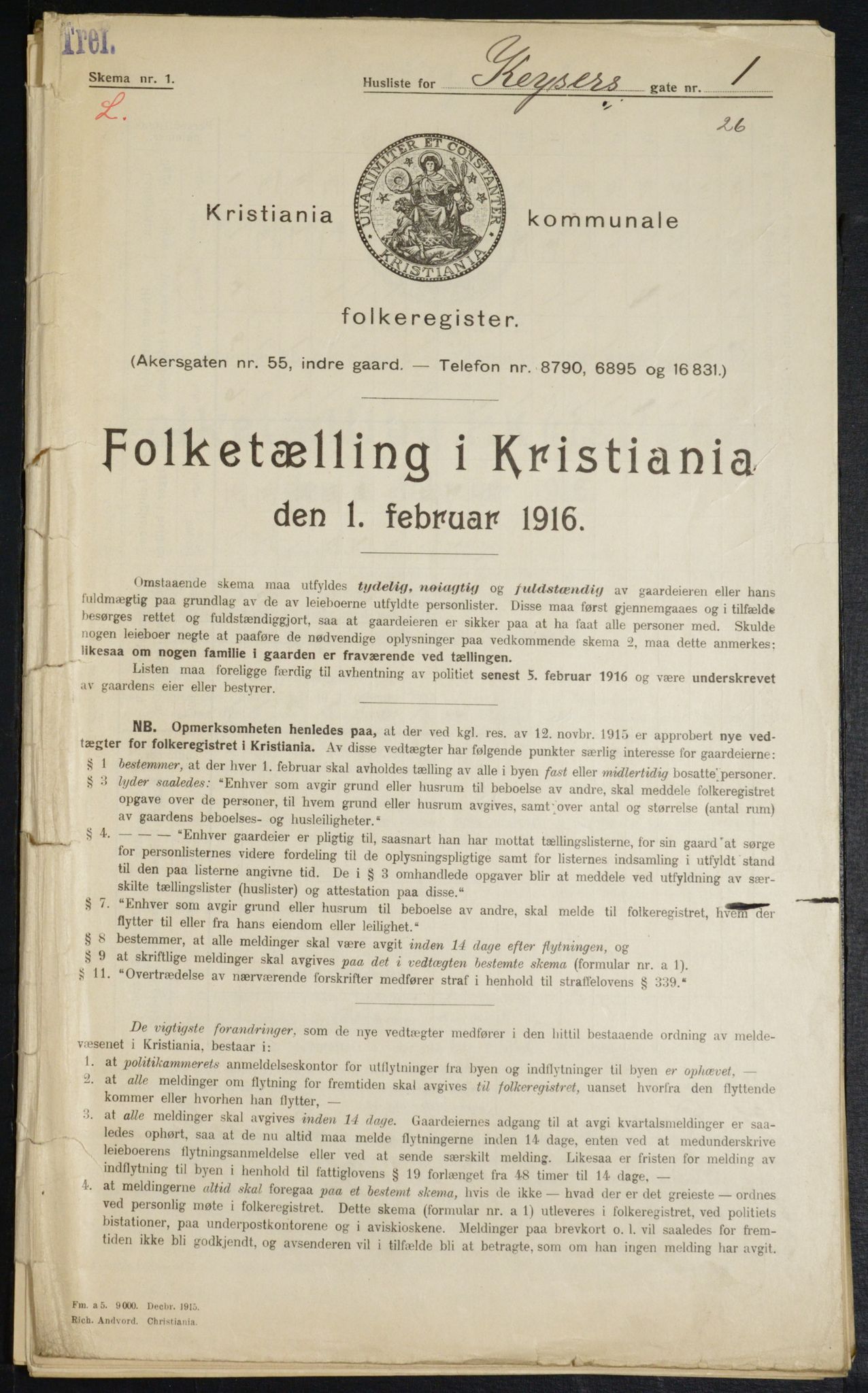 OBA, Municipal Census 1916 for Kristiania, 1916, p. 50227