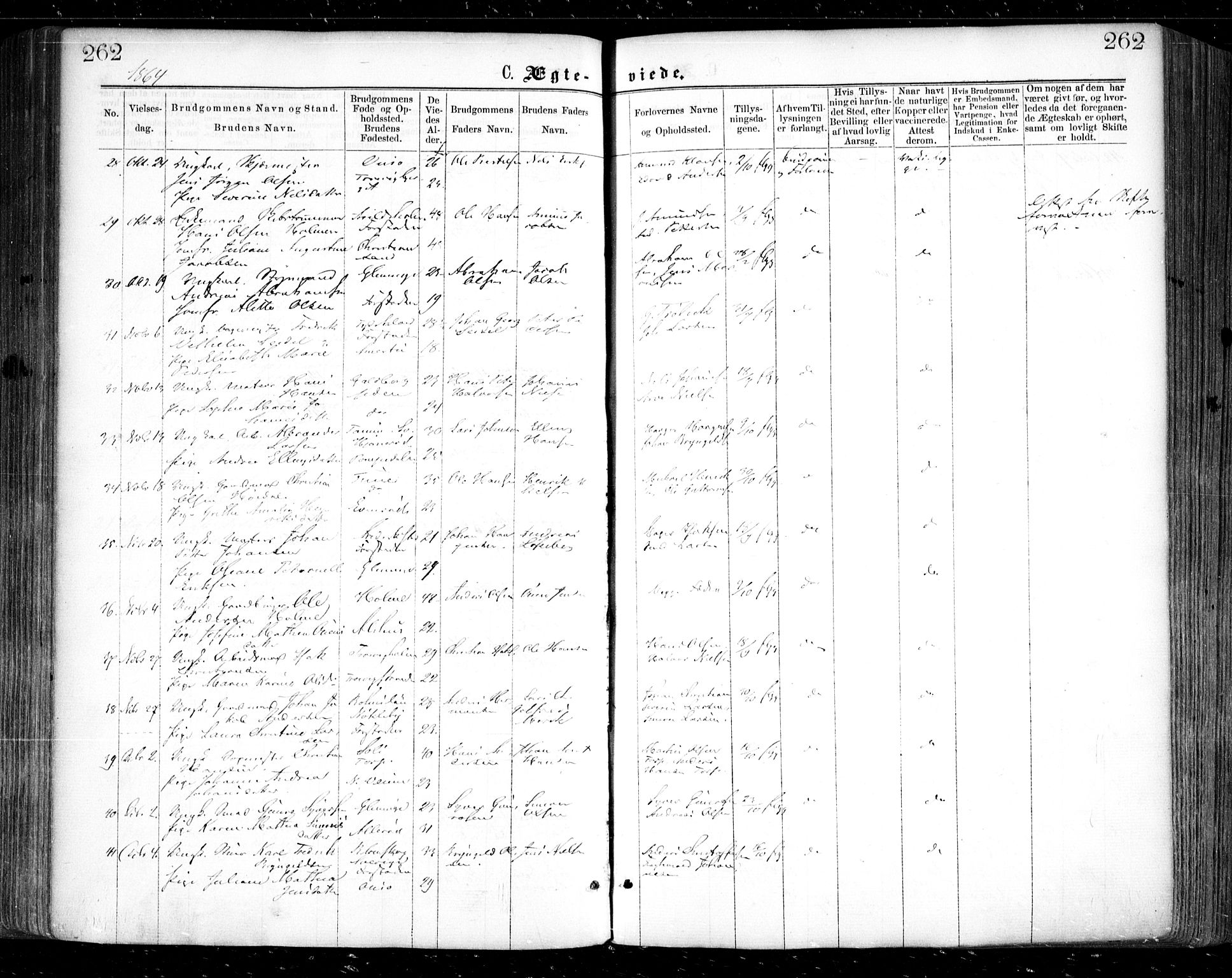 Glemmen prestekontor Kirkebøker, AV/SAO-A-10908/F/Fa/L0008: Parish register (official) no. 8, 1862-1871, p. 262