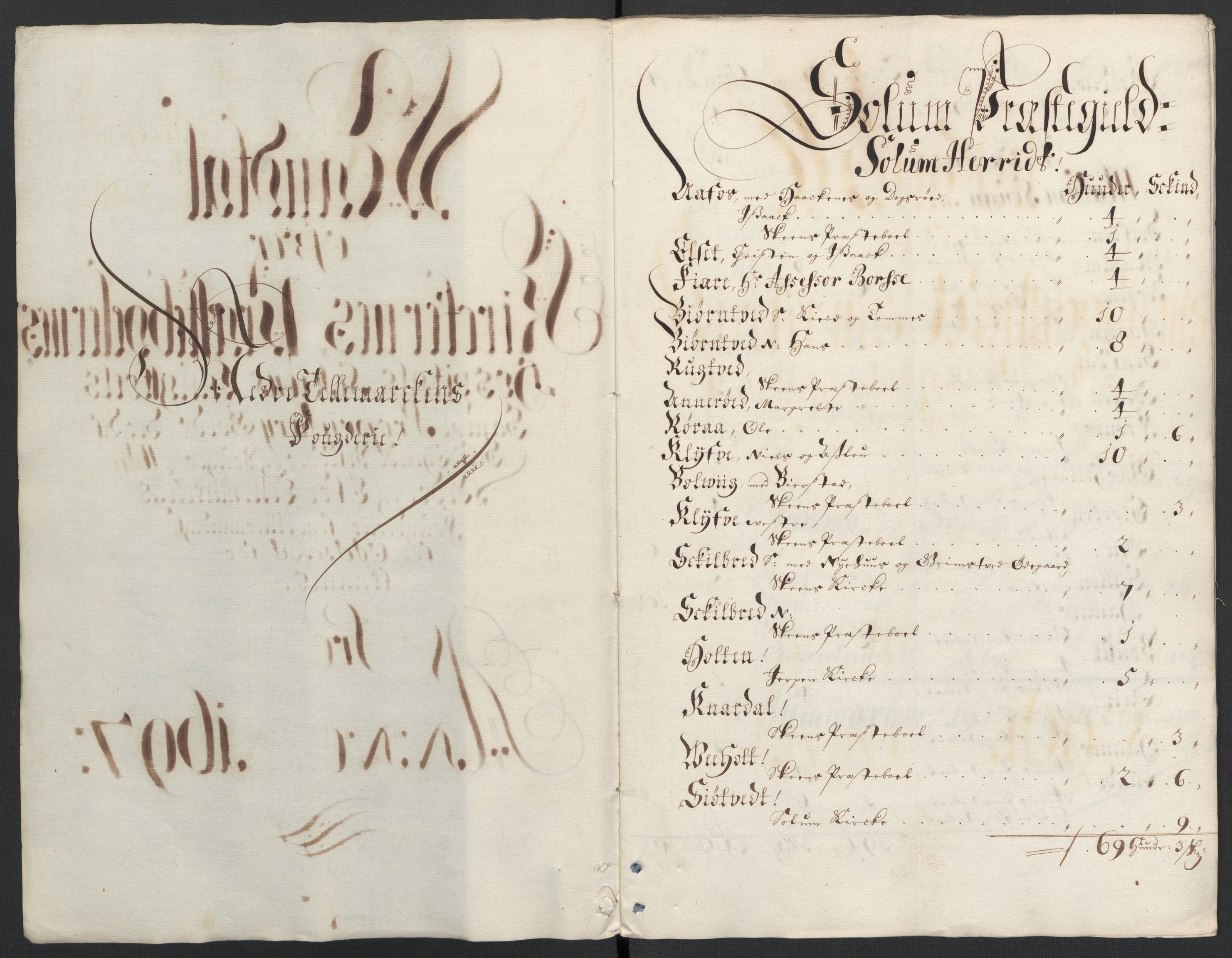 Rentekammeret inntil 1814, Reviderte regnskaper, Fogderegnskap, RA/EA-4092/R36/L2097: Fogderegnskap Øvre og Nedre Telemark og Bamble, 1697, p. 183