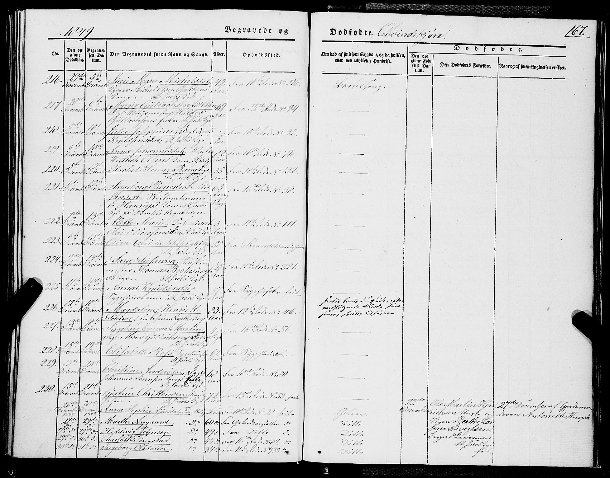 Domkirken sokneprestembete, AV/SAB-A-74801/H/Haa/L0040: Parish register (official) no. E 1, 1841-1853, p. 167