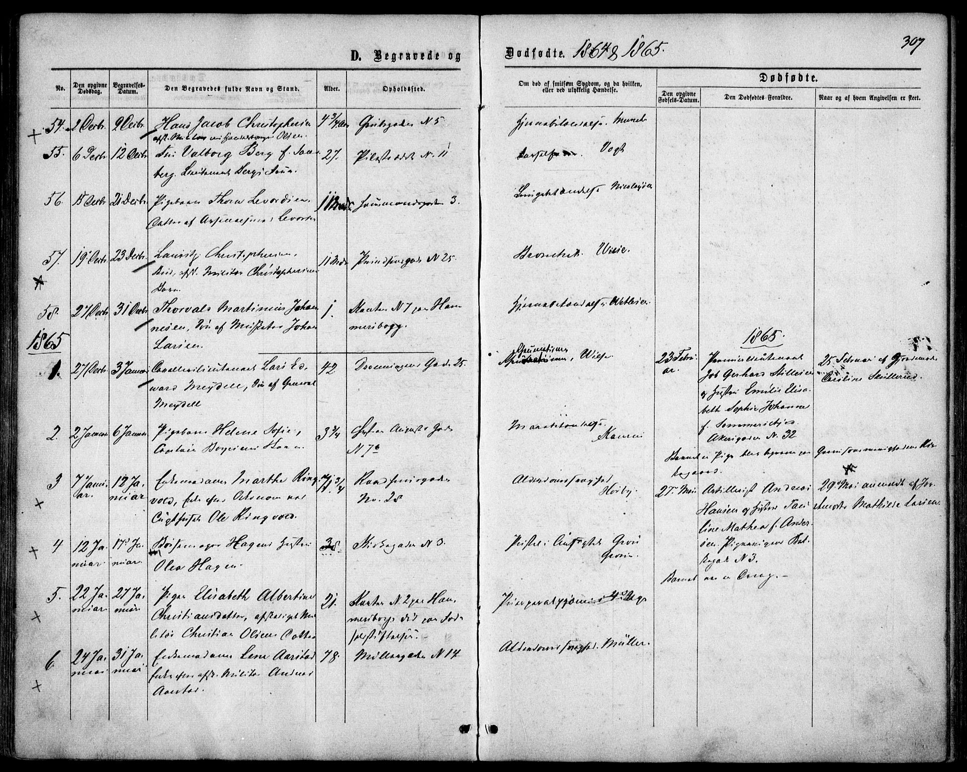 Garnisonsmenigheten Kirkebøker, SAO/A-10846/F/Fa/L0010: Parish register (official) no. 10, 1859-1869, p. 307