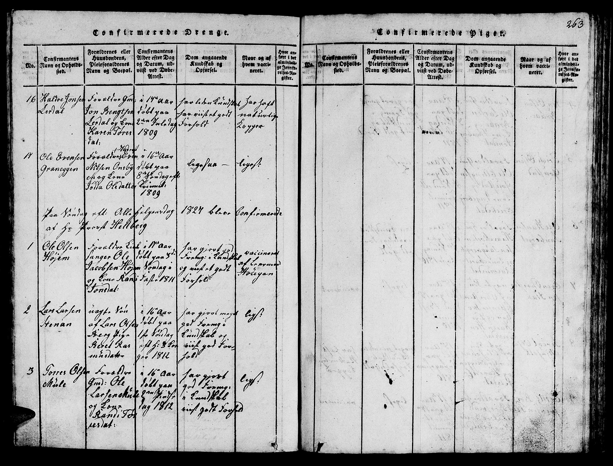 Ministerialprotokoller, klokkerbøker og fødselsregistre - Sør-Trøndelag, SAT/A-1456/612/L0385: Parish register (copy) no. 612C01, 1816-1845, p. 263