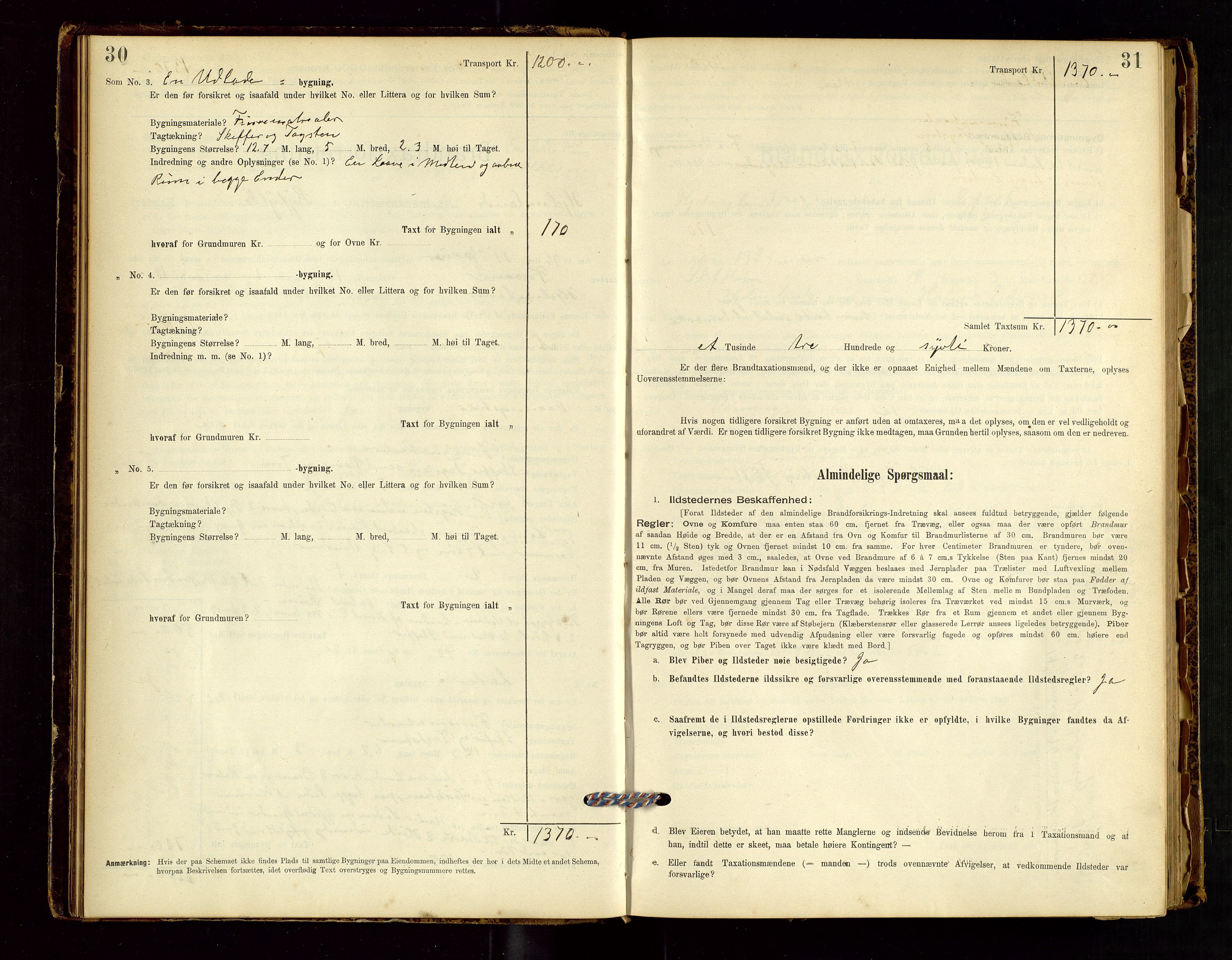 Hjelmeland lensmannskontor, AV/SAST-A-100439/Gob/L0001: "Brandtaxationsprotokol", 1895-1932, p. 30-31