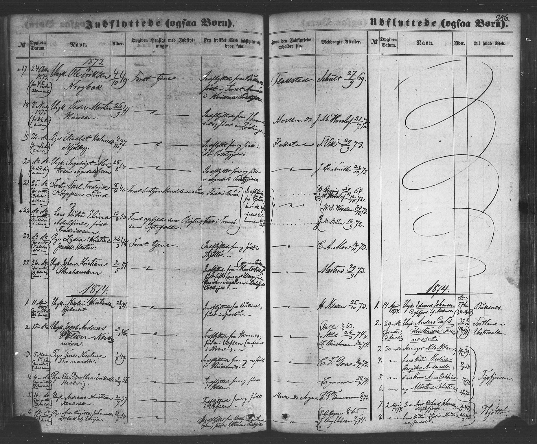 Ministerialprotokoller, klokkerbøker og fødselsregistre - Nordland, SAT/A-1459/885/L1203: Parish register (official) no. 885A04, 1859-1877, p. 256