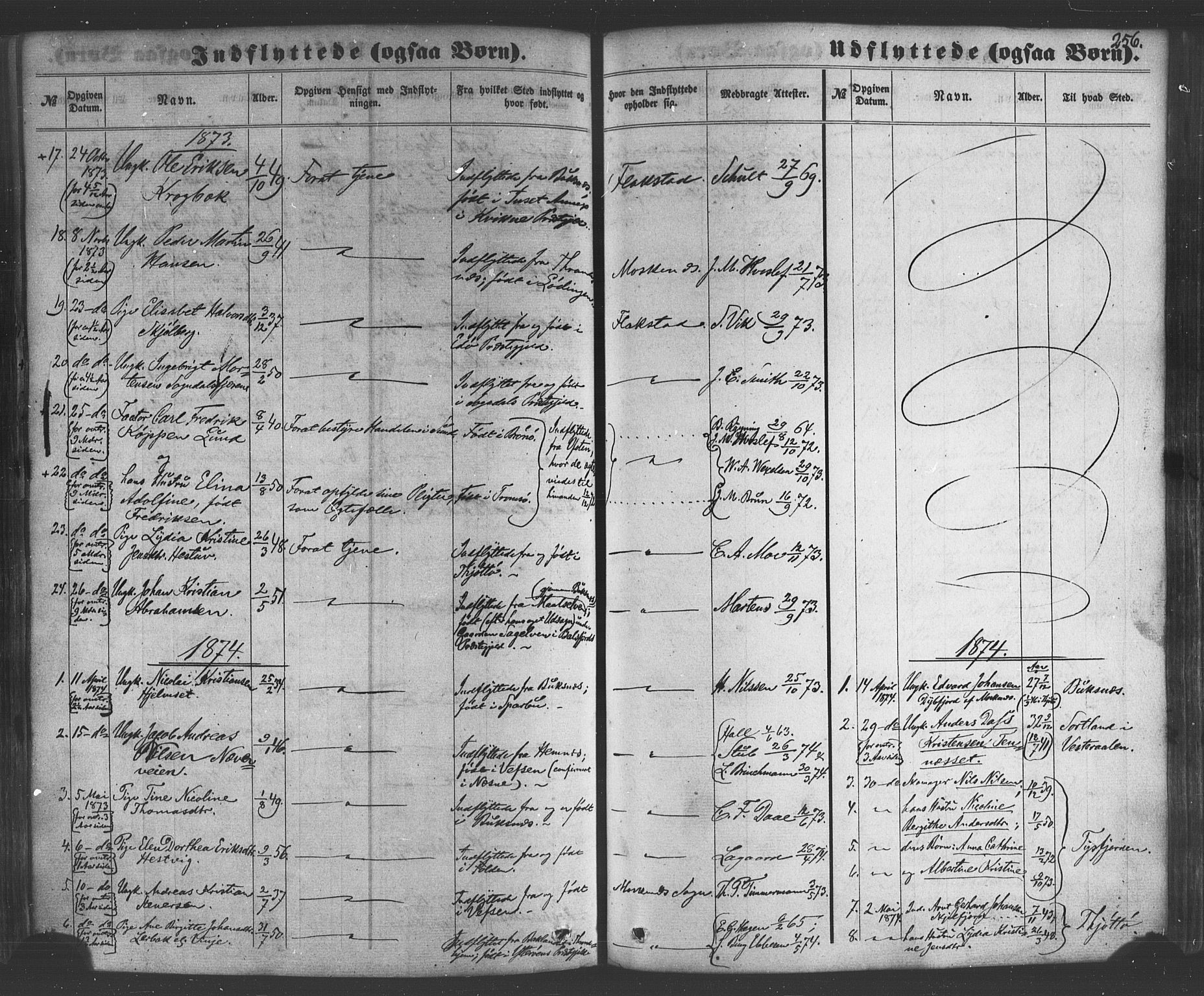 Ministerialprotokoller, klokkerbøker og fødselsregistre - Nordland, AV/SAT-A-1459/885/L1203: Parish register (official) no. 885A04, 1859-1877, p. 256