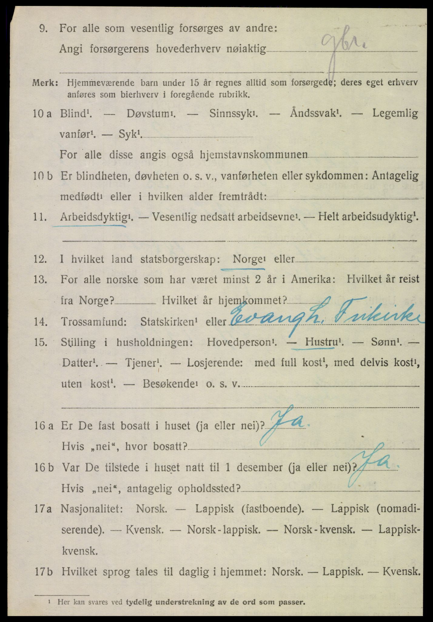 SAT, 1920 census for Meløy, 1920, p. 5158