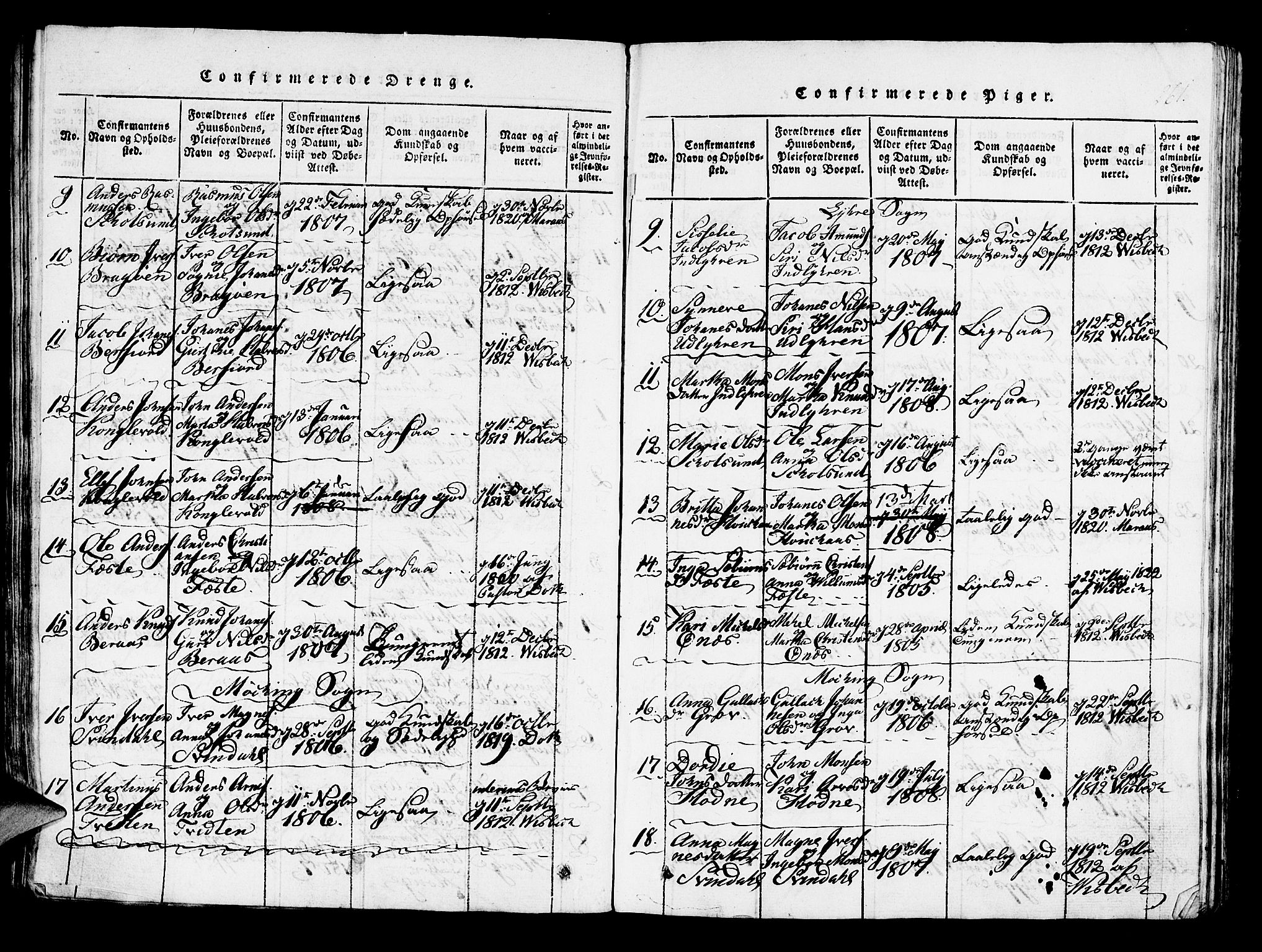 Lindås Sokneprestembete, AV/SAB-A-76701/H/Haa/Haaa/L0007: Parish register (official) no. A 7, 1816-1823, p. 261