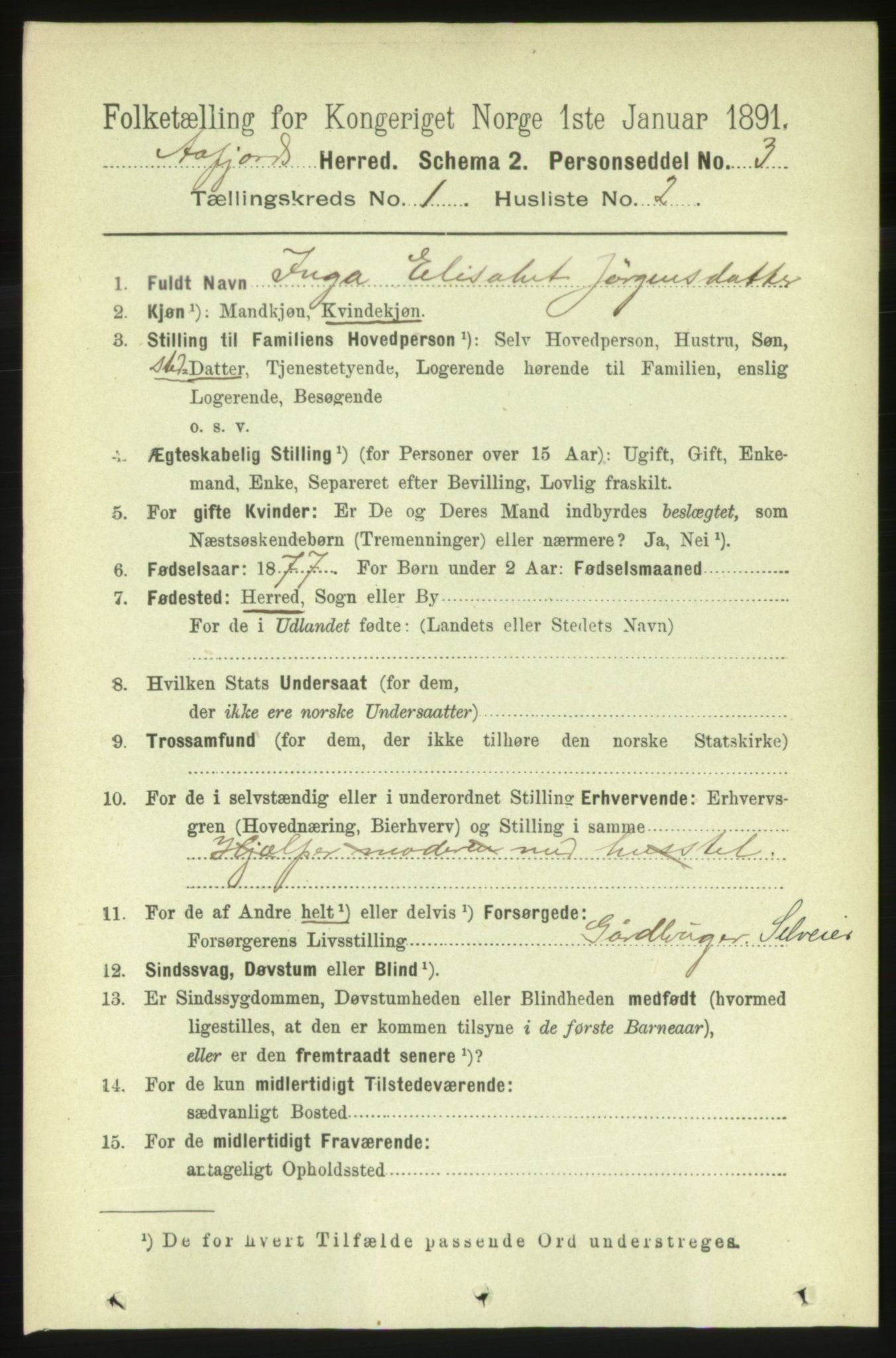 RA, 1891 census for 1630 Åfjord, 1891, p. 78