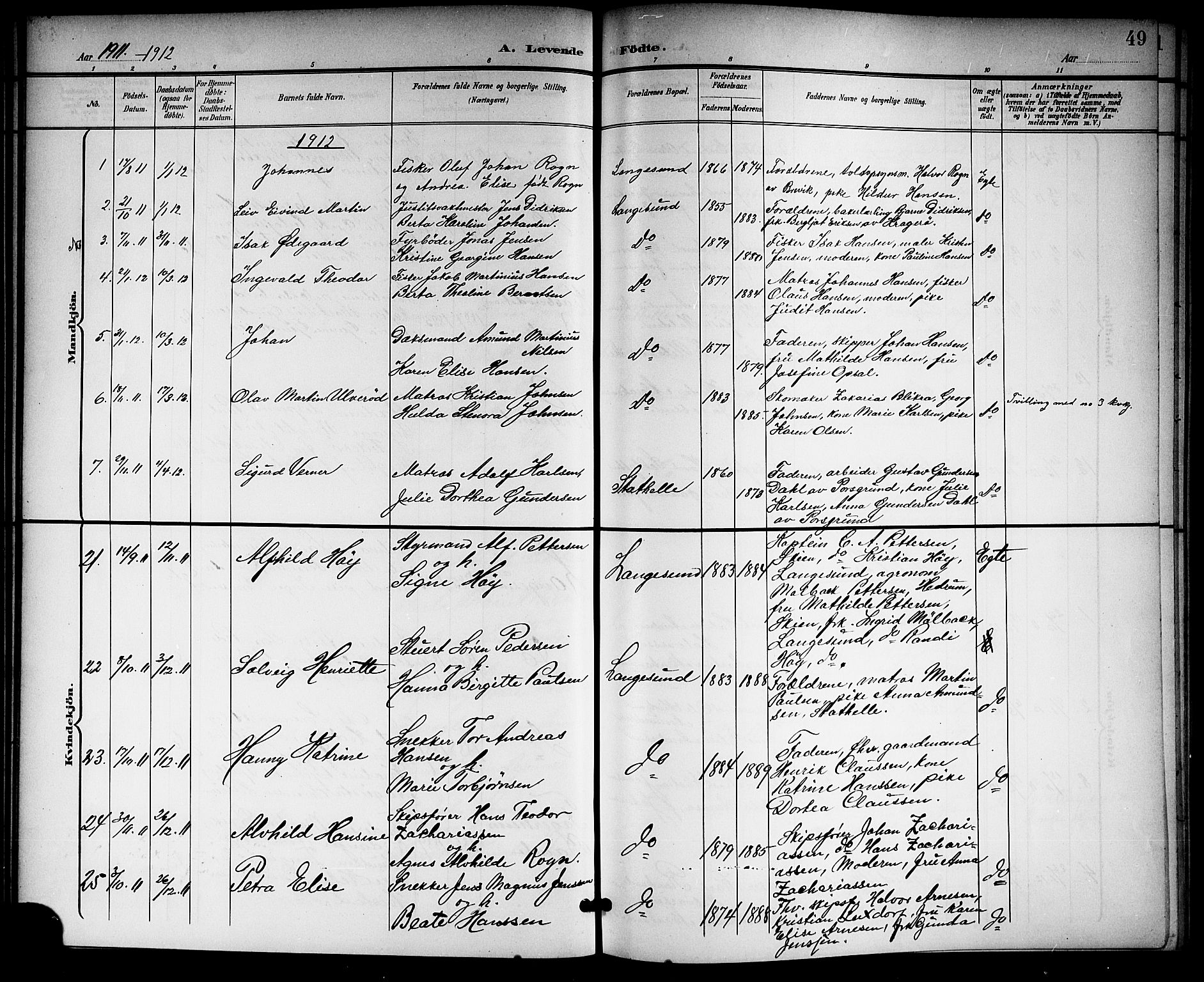 Langesund kirkebøker, SAKO/A-280/G/Ga/L0006: Parish register (copy) no. 6, 1899-1918, p. 49