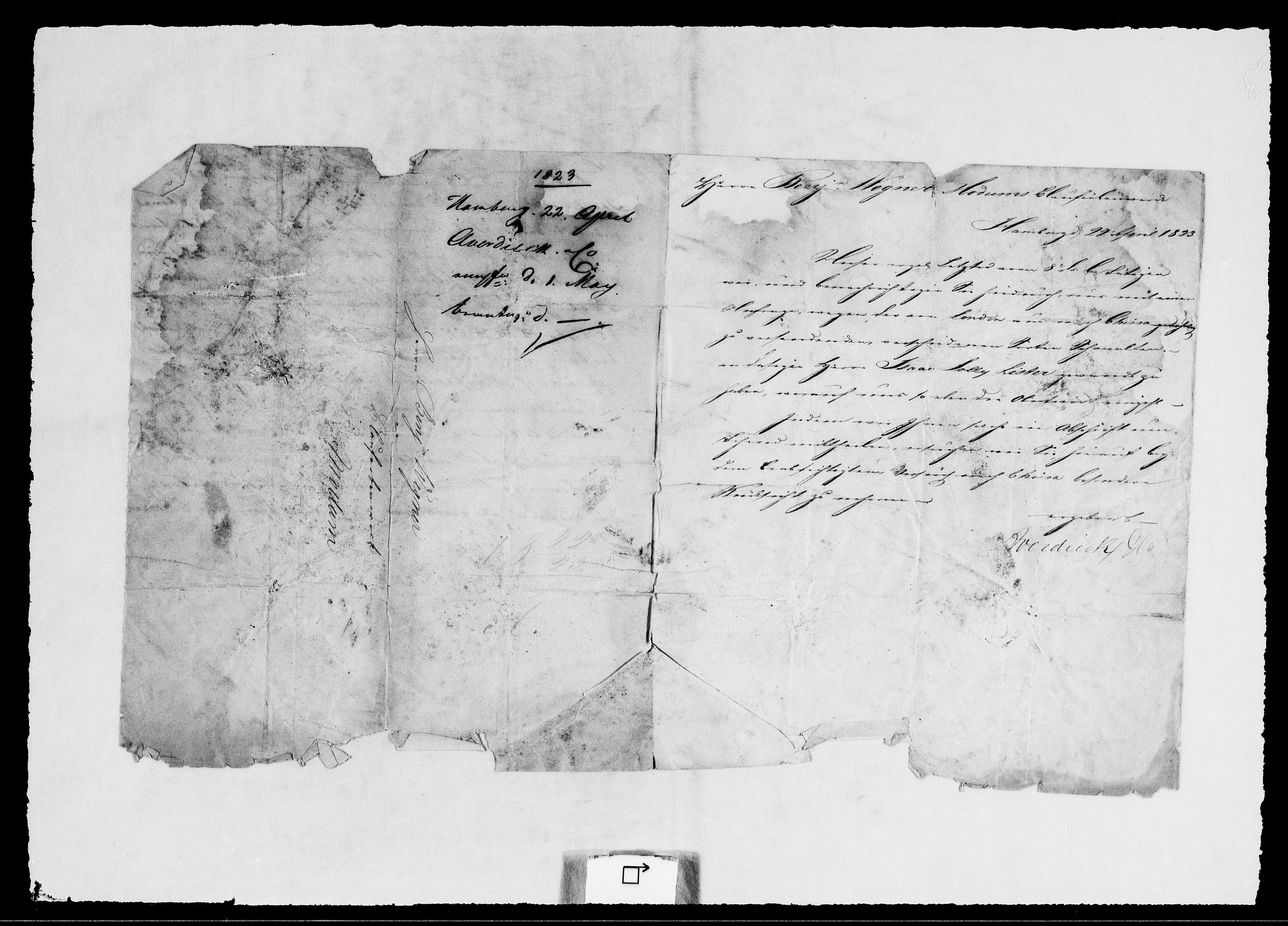 Modums Blaafarveværk, RA/PA-0157/G/Gb/L0090/0001: -- / Innkomne brev A-T, 1822-1823, p. 3