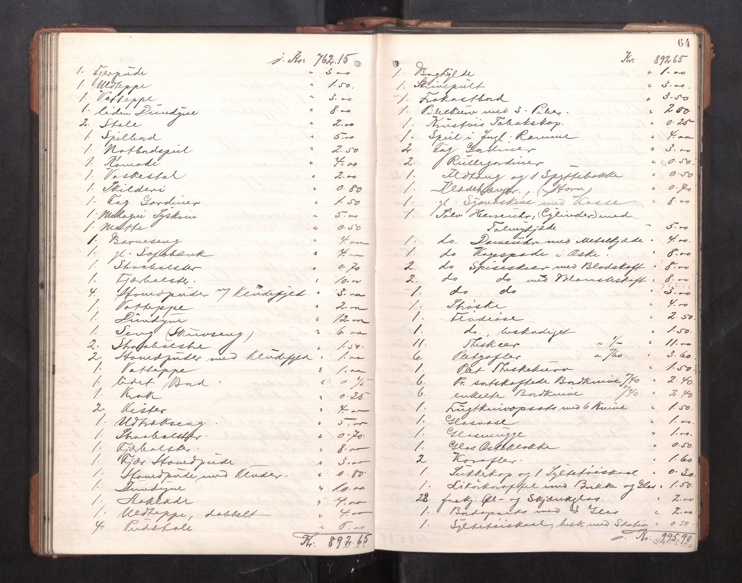 Trondheim byfogd, AV/SAT-A-0003/1/3/3C/L0025: Skifteregistreringsprotokoll - 24/1-14/7. (u/ register), 1906-1909, p. 64
