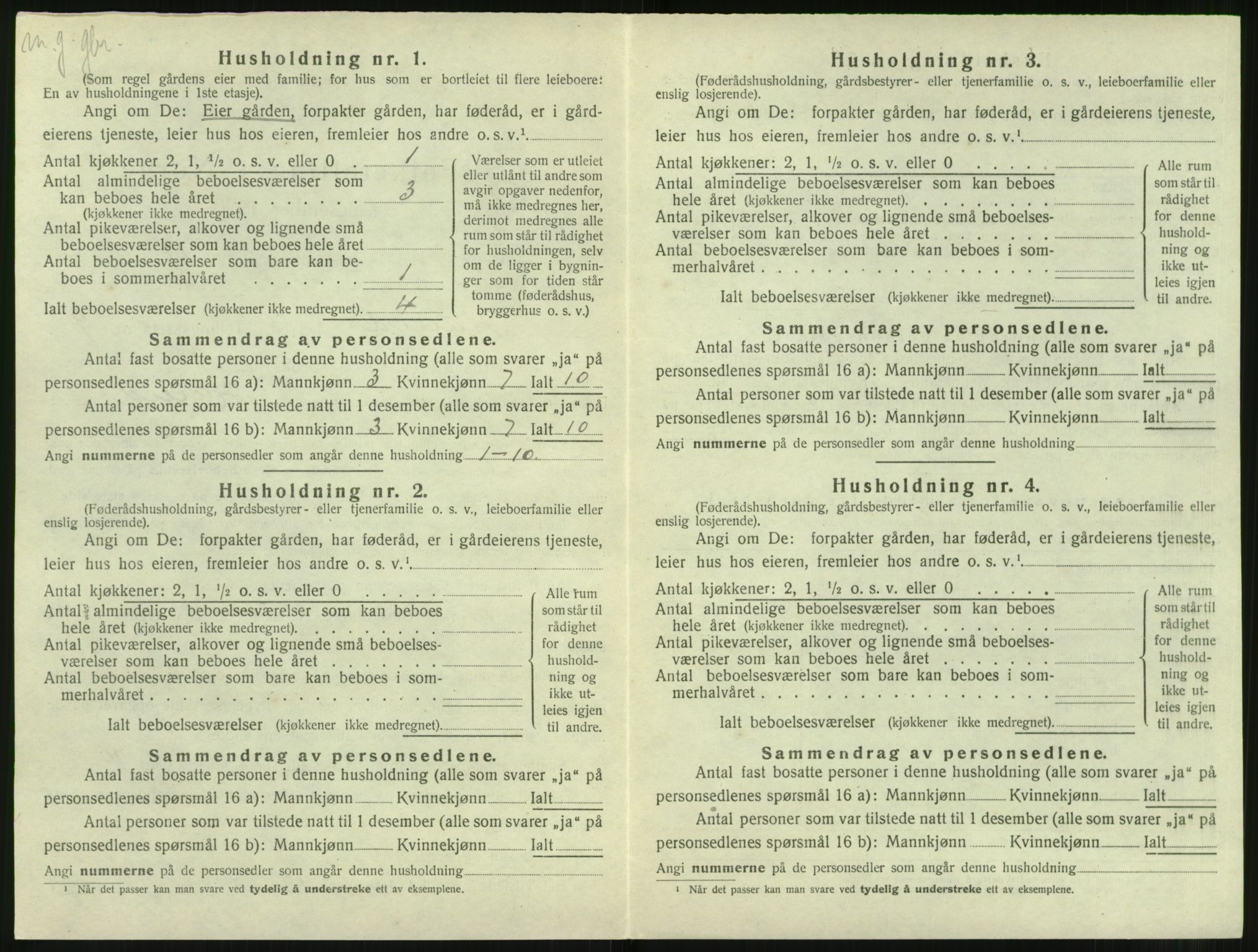 SAT, 1920 census for Hareid, 1920, p. 470