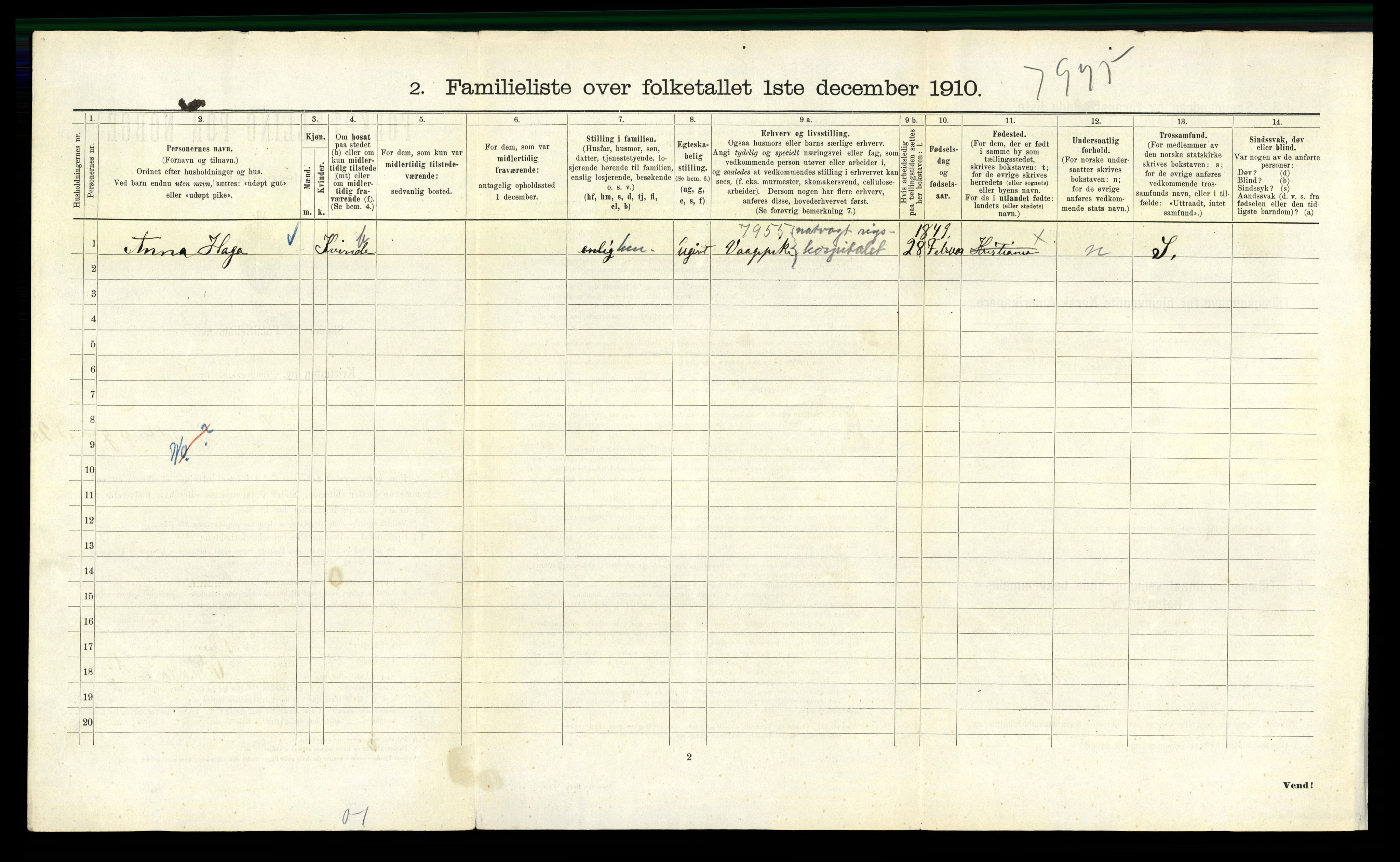 RA, 1910 census for Kristiania, 1910, p. 93040