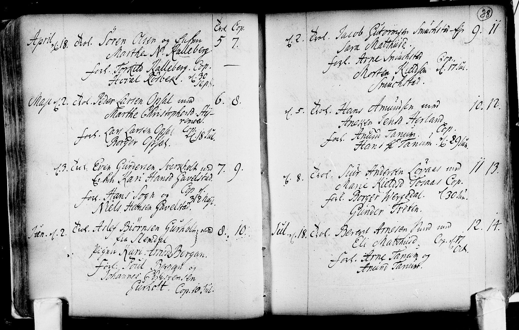 Lardal kirkebøker, AV/SAKO-A-350/F/Fa/L0004: Parish register (official) no. i 4, 1733-1815, p. 38