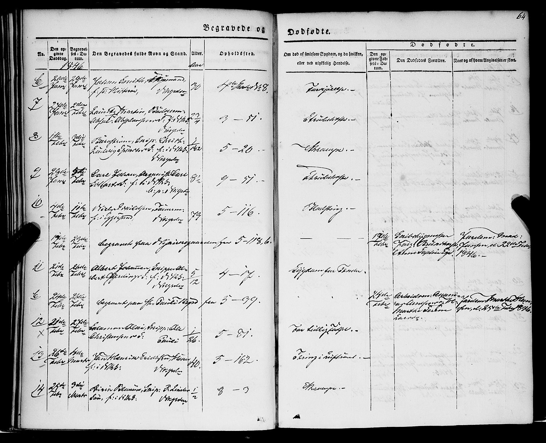 Nykirken Sokneprestembete, AV/SAB-A-77101/H/Haa/L0041: Parish register (official) no. E 1, 1833-1850, p. 64