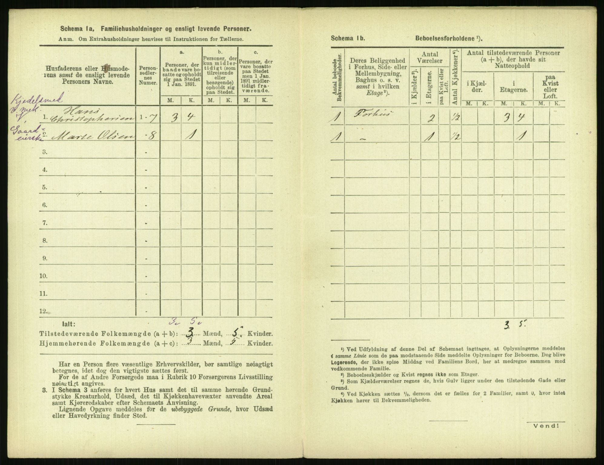 RA, 1891 census for 0301 Kristiania, 1891, p. 120925
