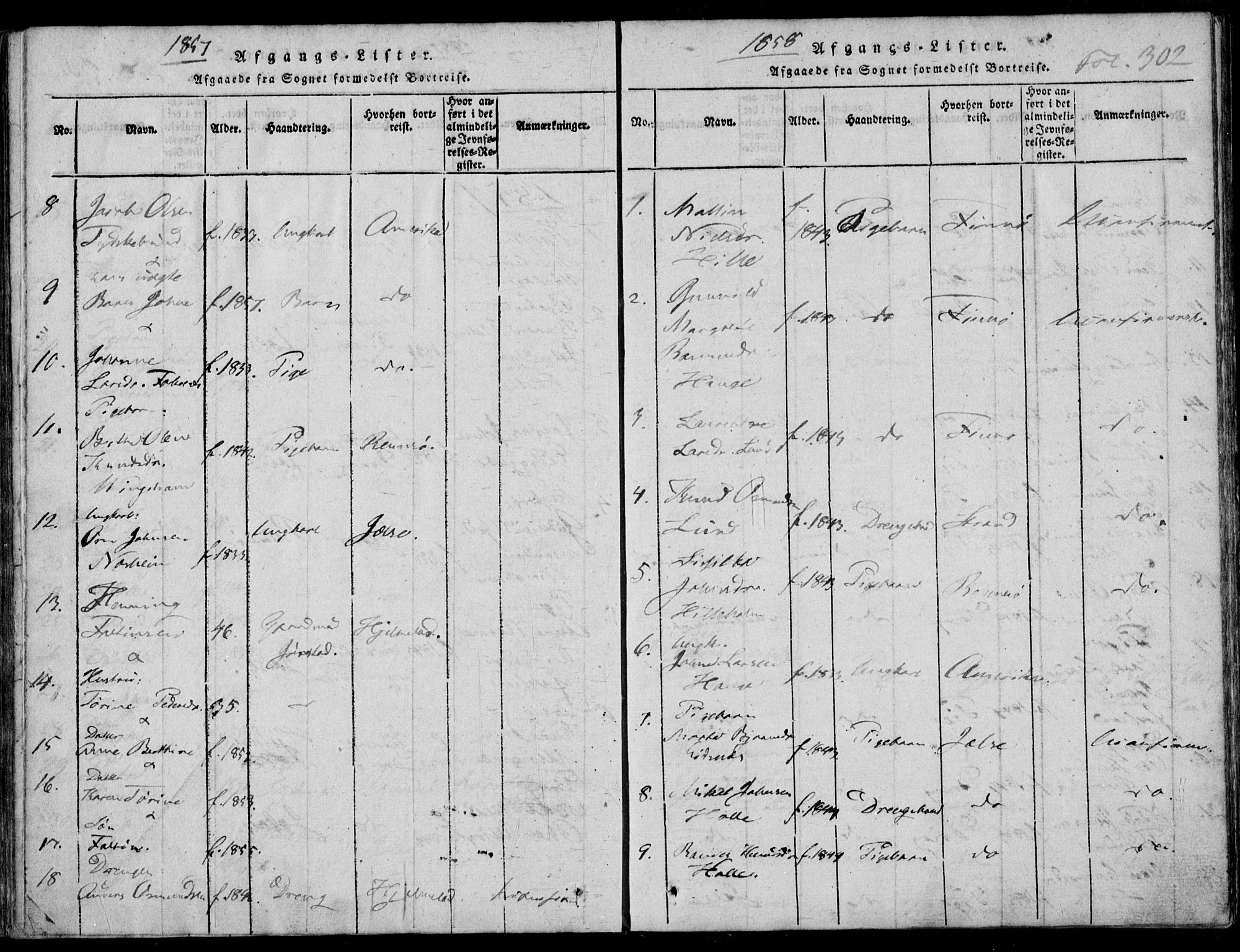 Nedstrand sokneprestkontor, AV/SAST-A-101841/01/IV: Parish register (official) no. A 7, 1816-1870, p. 302