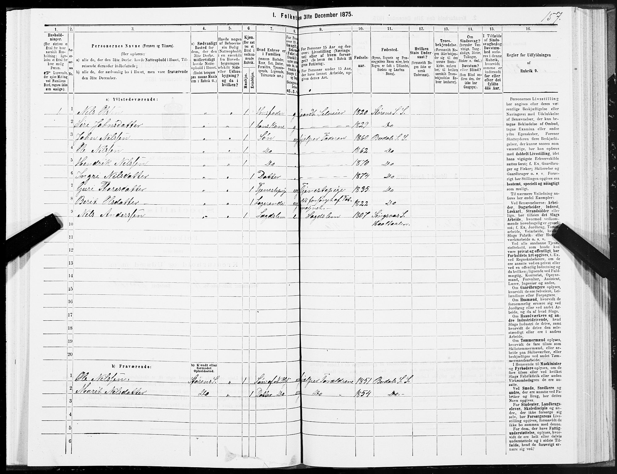 SAT, 1875 census for 1648P Støren, 1875, p. 3157