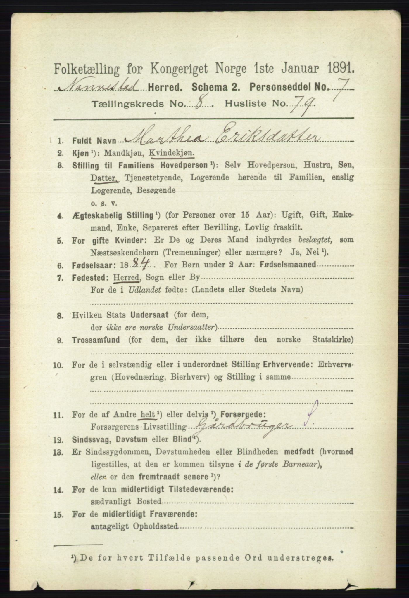 RA, 1891 census for 0238 Nannestad, 1891, p. 4897