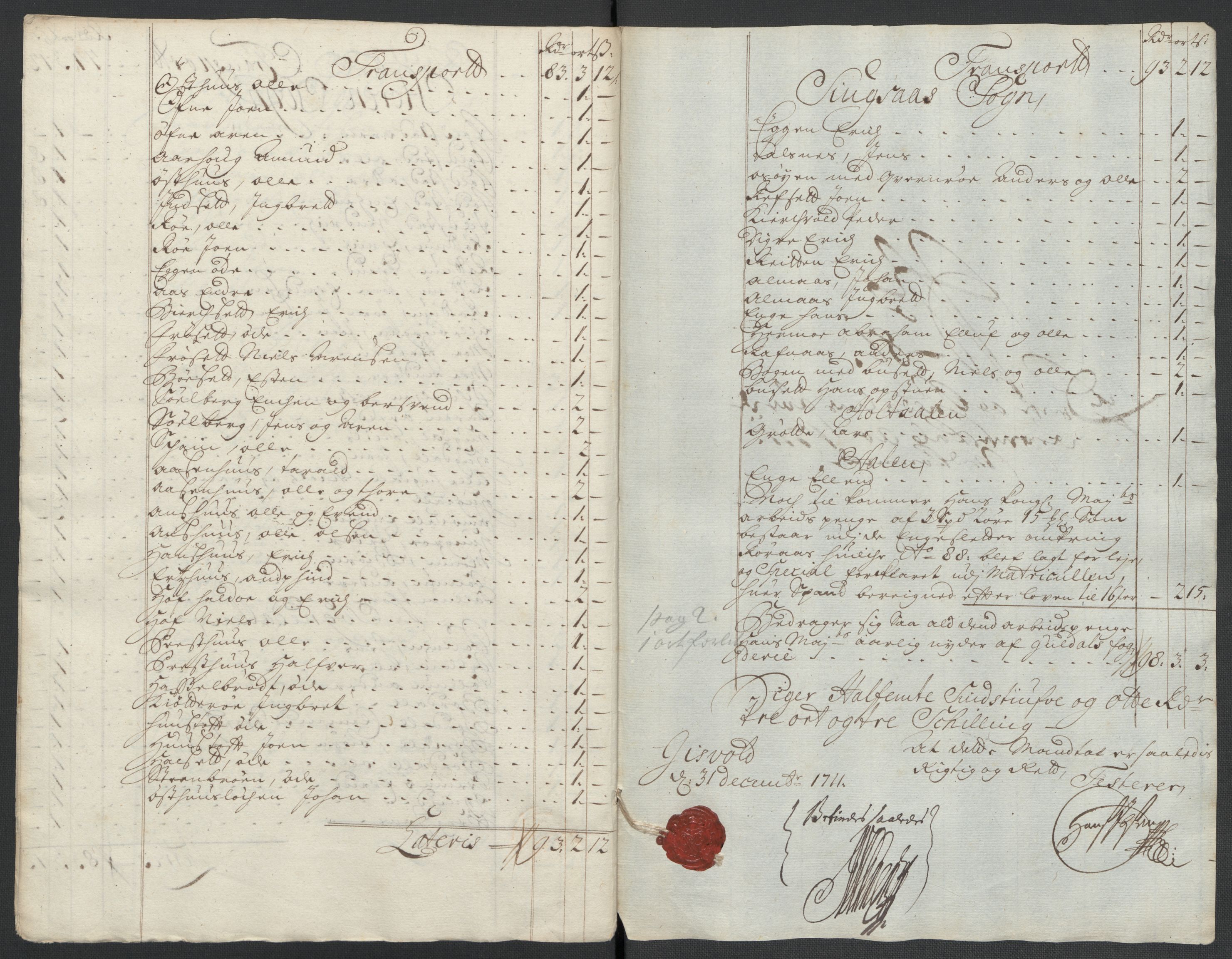 Rentekammeret inntil 1814, Reviderte regnskaper, Fogderegnskap, RA/EA-4092/R60/L3961: Fogderegnskap Orkdal og Gauldal, 1711, p. 386