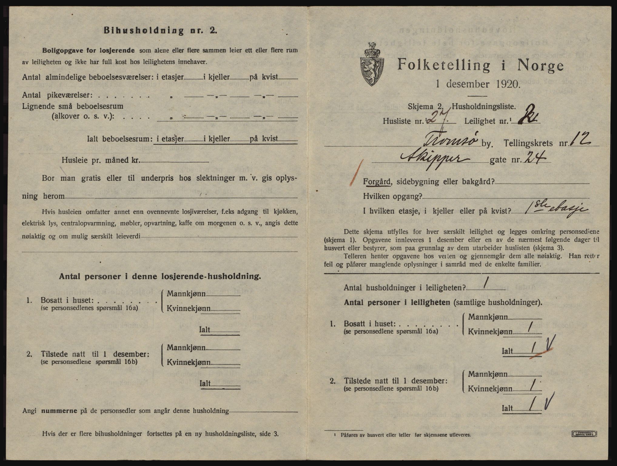 SATØ, 1920 census for Tromsø, 1920, p. 6001