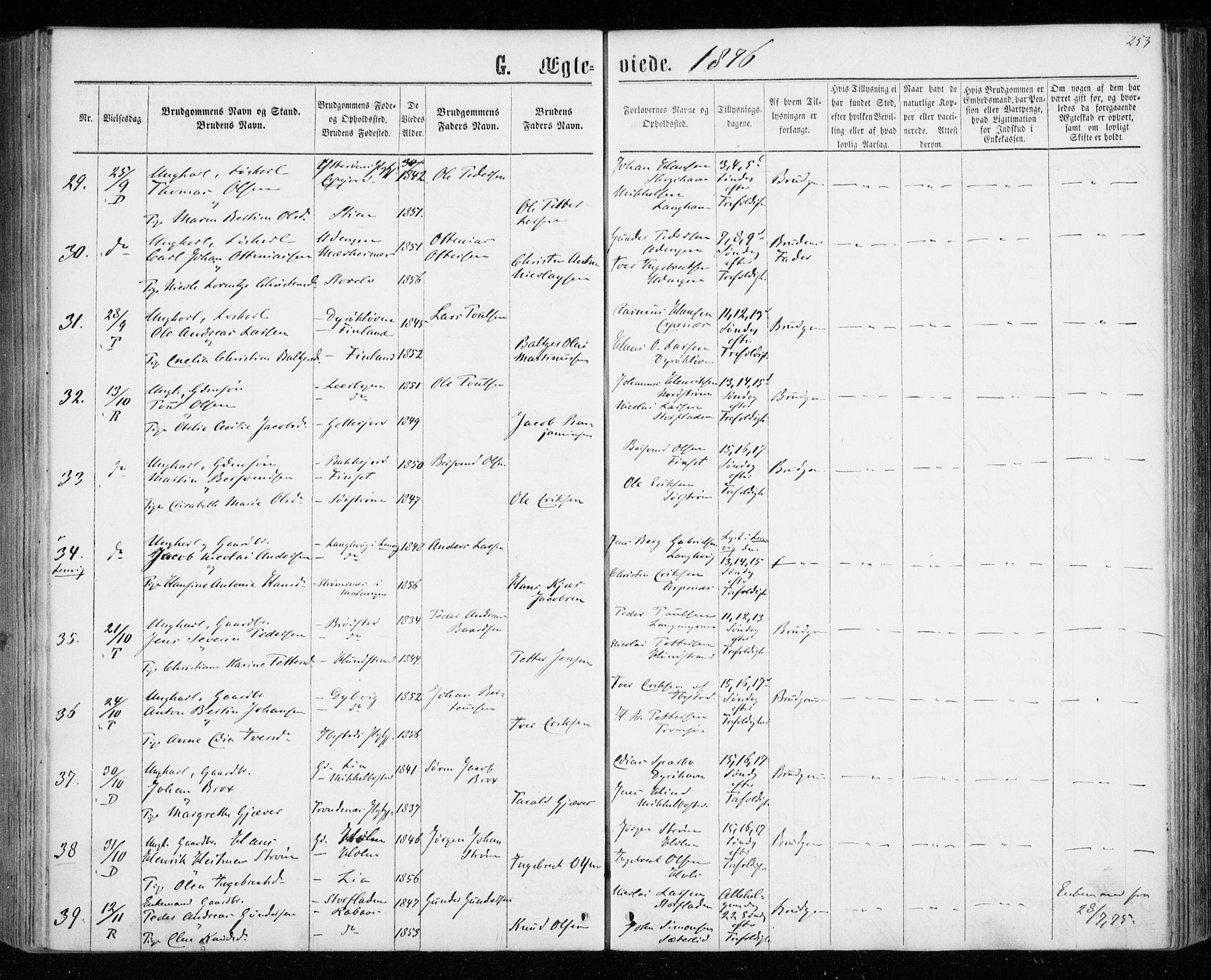 Tranøy sokneprestkontor, AV/SATØ-S-1313/I/Ia/Iaa/L0008kirke: Parish register (official) no. 8, 1867-1877, p. 253