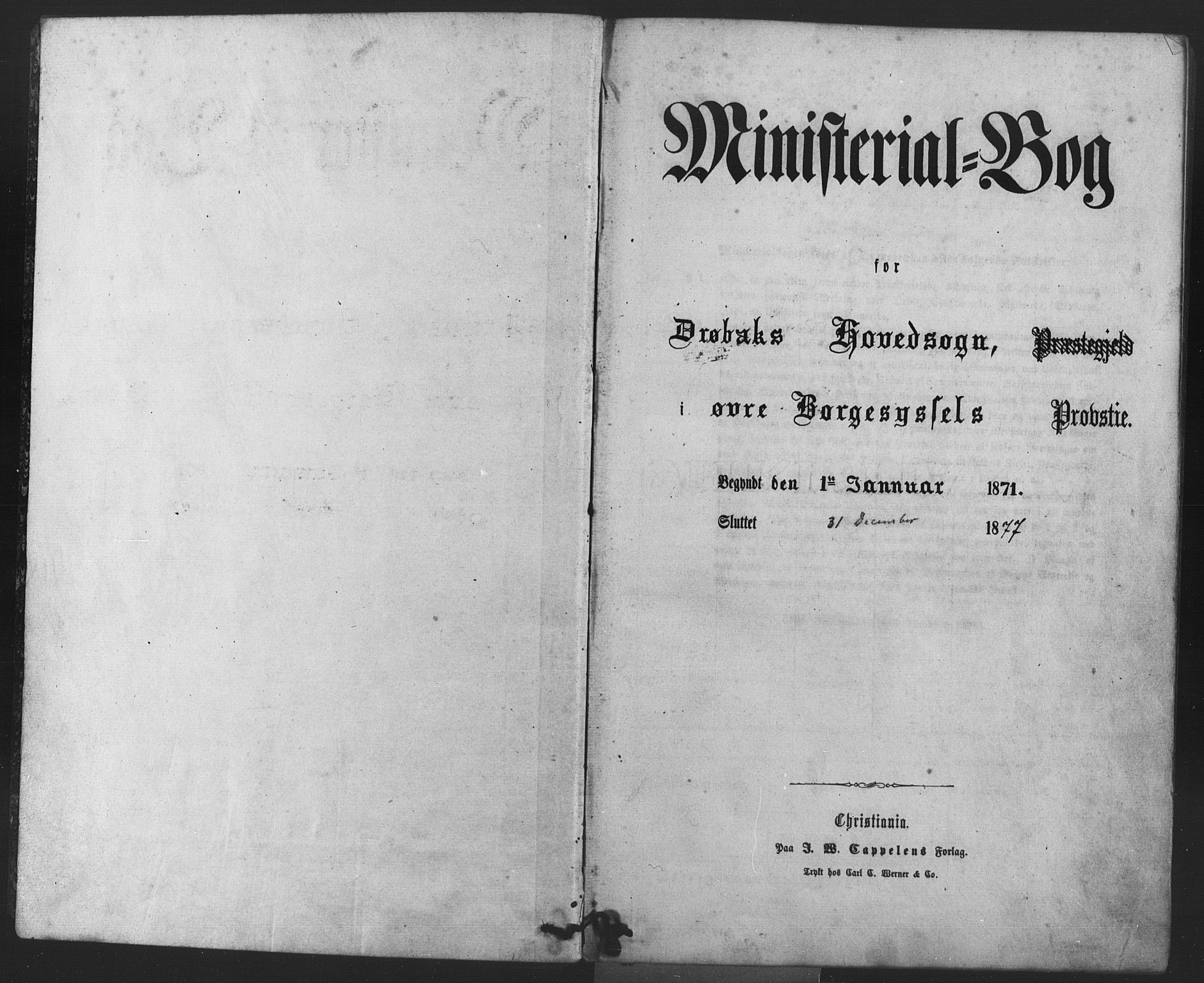 Drøbak prestekontor Kirkebøker, SAO/A-10142a/F/Fa/L0003: Parish register (official) no. I 3, 1871-1877