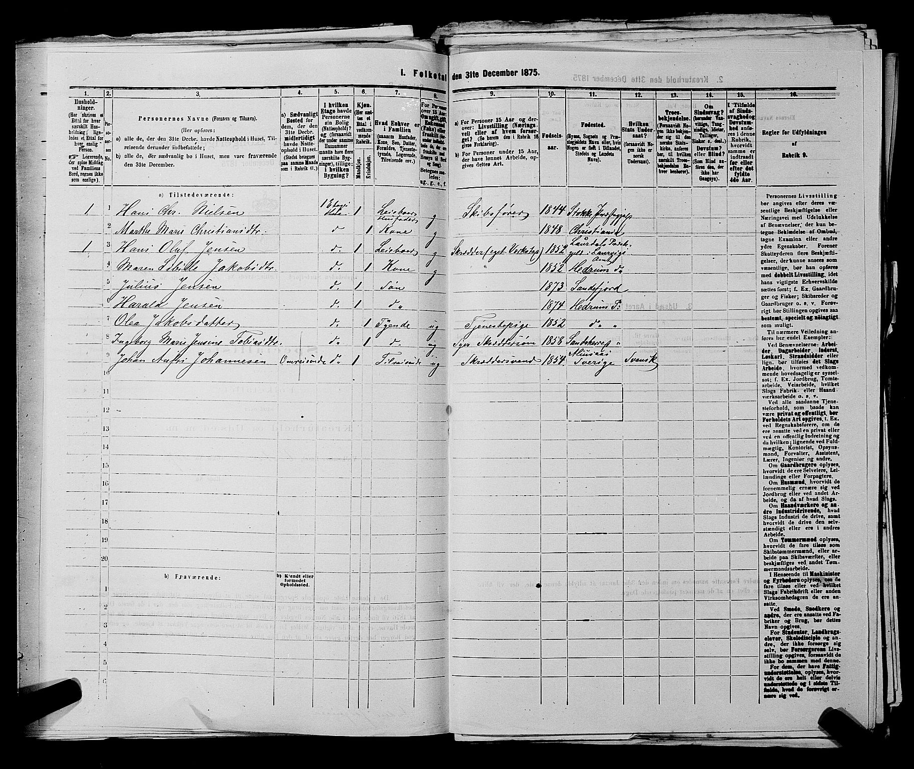 SAKO, 1875 census for 0706B Sandeherred/Sandefjord, 1875, p. 545