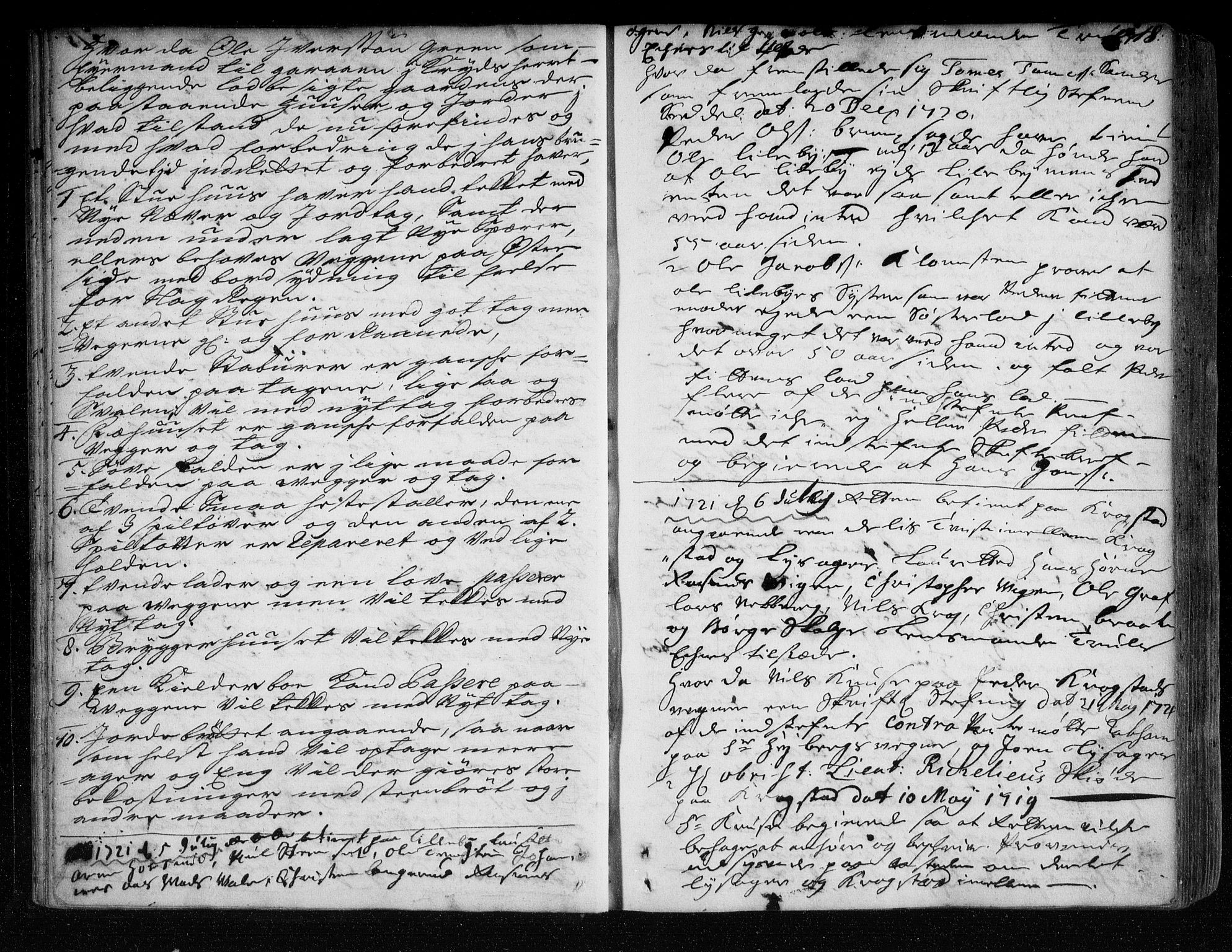 Eiker, Modum og Sigdal sorenskriveri, AV/SAKO-A-123/F/Fa/Faa/L0063: Tingbok, 1721-1722, p. 18