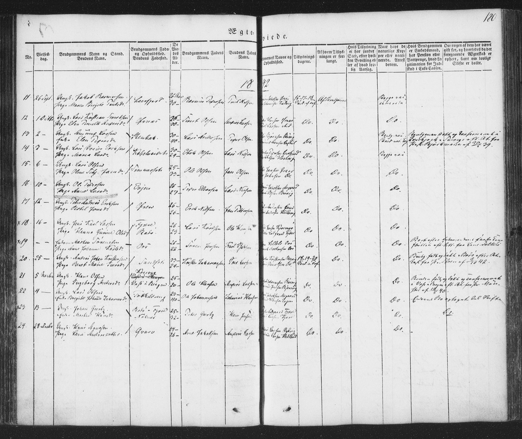 Ministerialprotokoller, klokkerbøker og fødselsregistre - Nordland, SAT/A-1459/853/L0769: Parish register (official) no. 853A08, 1836-1856, p. 180