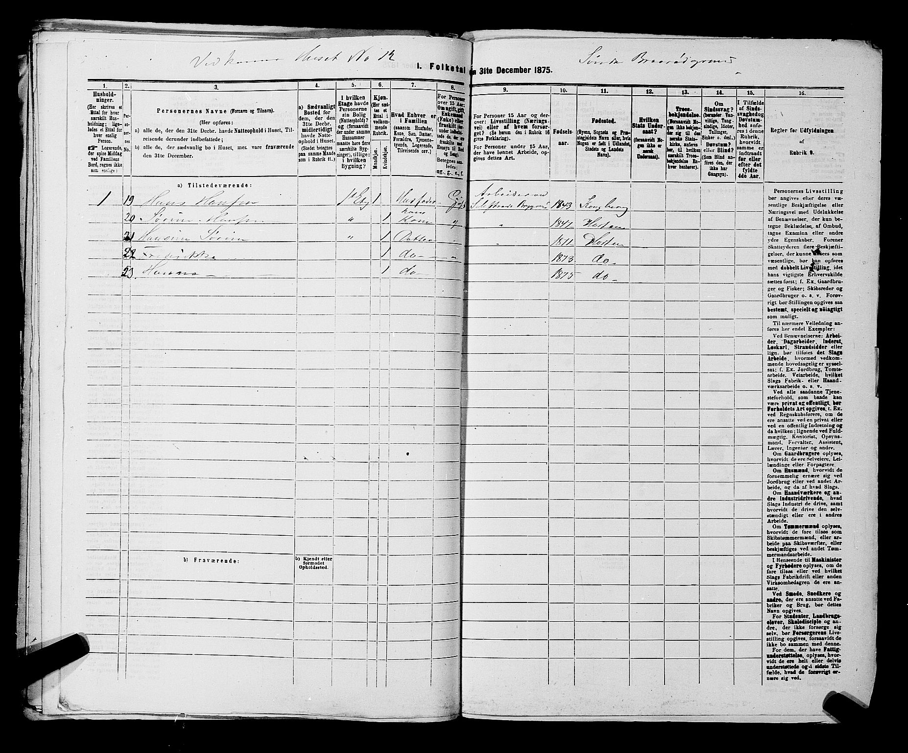 SAKO, 1875 census for 0703P Horten, 1875, p. 950