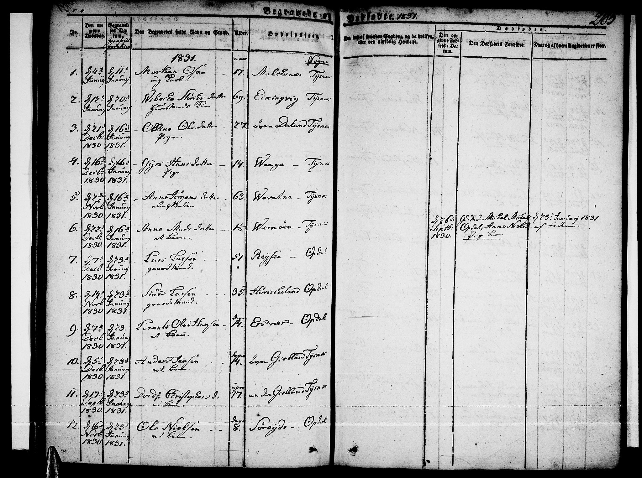 Tysnes sokneprestembete, AV/SAB-A-78601/H/Haa: Parish register (official) no. A 8, 1826-1837, p. 285