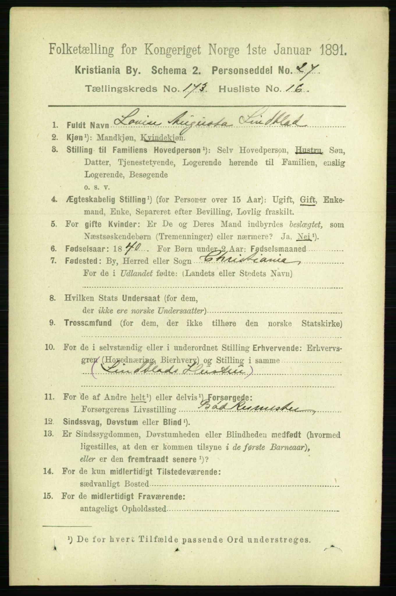 RA, 1891 census for 0301 Kristiania, 1891, p. 103654