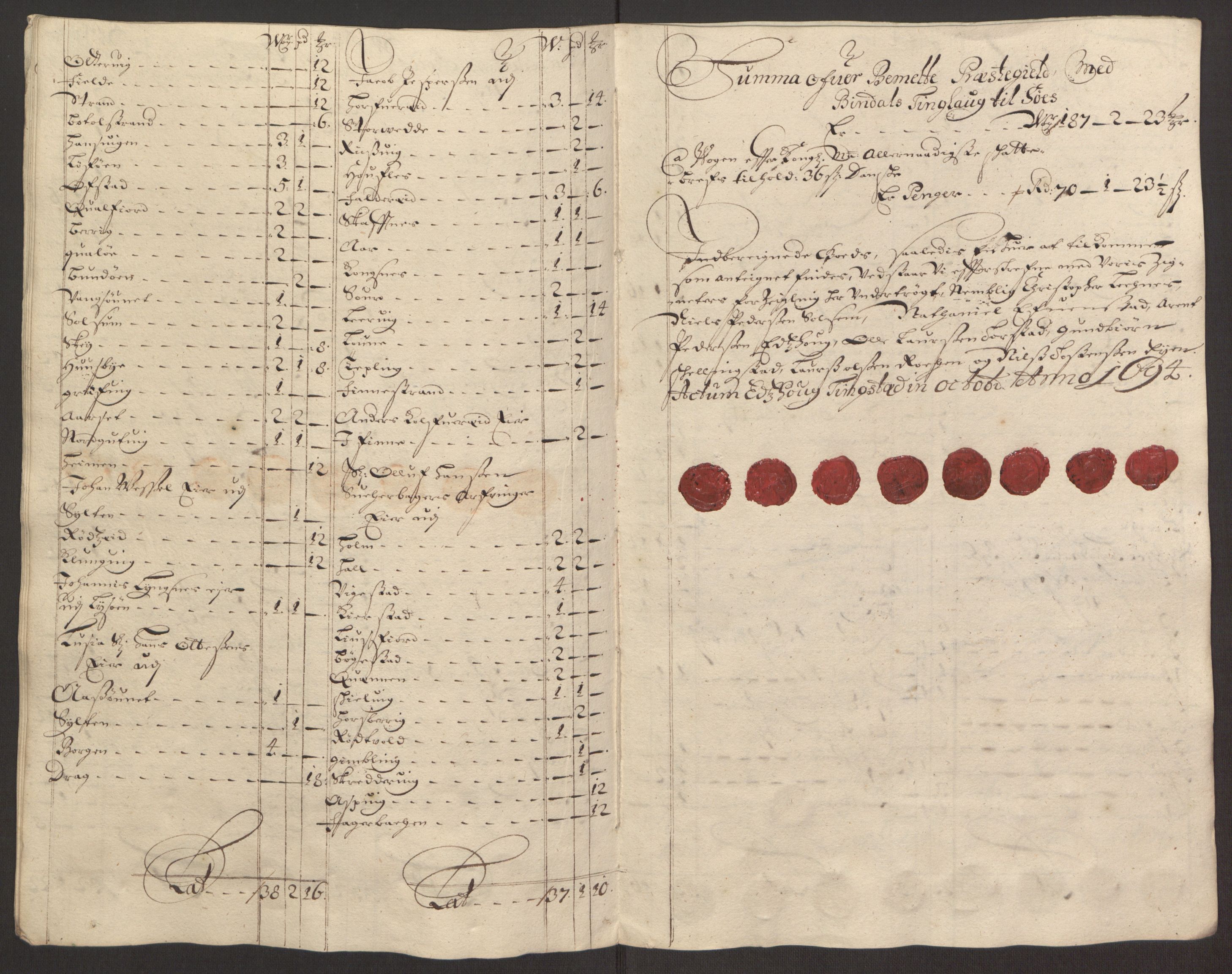 Rentekammeret inntil 1814, Reviderte regnskaper, Fogderegnskap, AV/RA-EA-4092/R64/L4424: Fogderegnskap Namdal, 1692-1695, p. 348