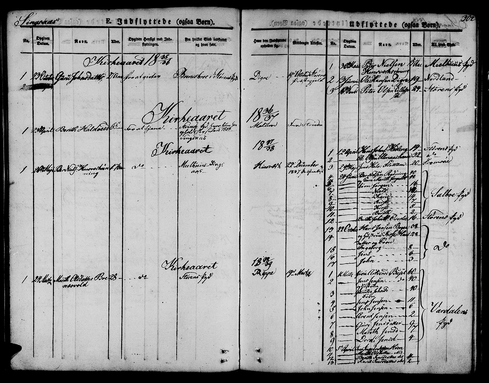 Ministerialprotokoller, klokkerbøker og fødselsregistre - Sør-Trøndelag, SAT/A-1456/685/L0961: Parish register (official) no. 685A05 /2, 1829-1845, p. 302