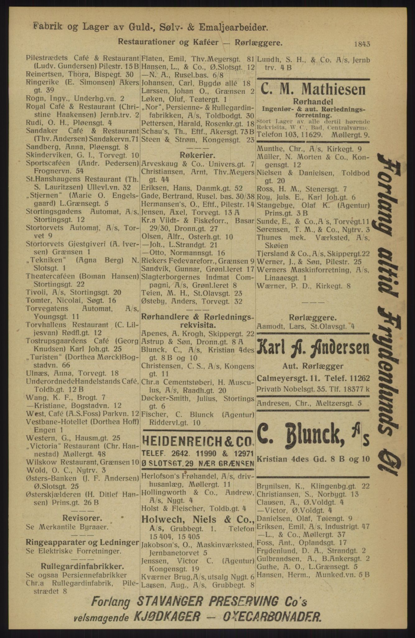 Kristiania/Oslo adressebok, PUBL/-, 1914, p. 1843