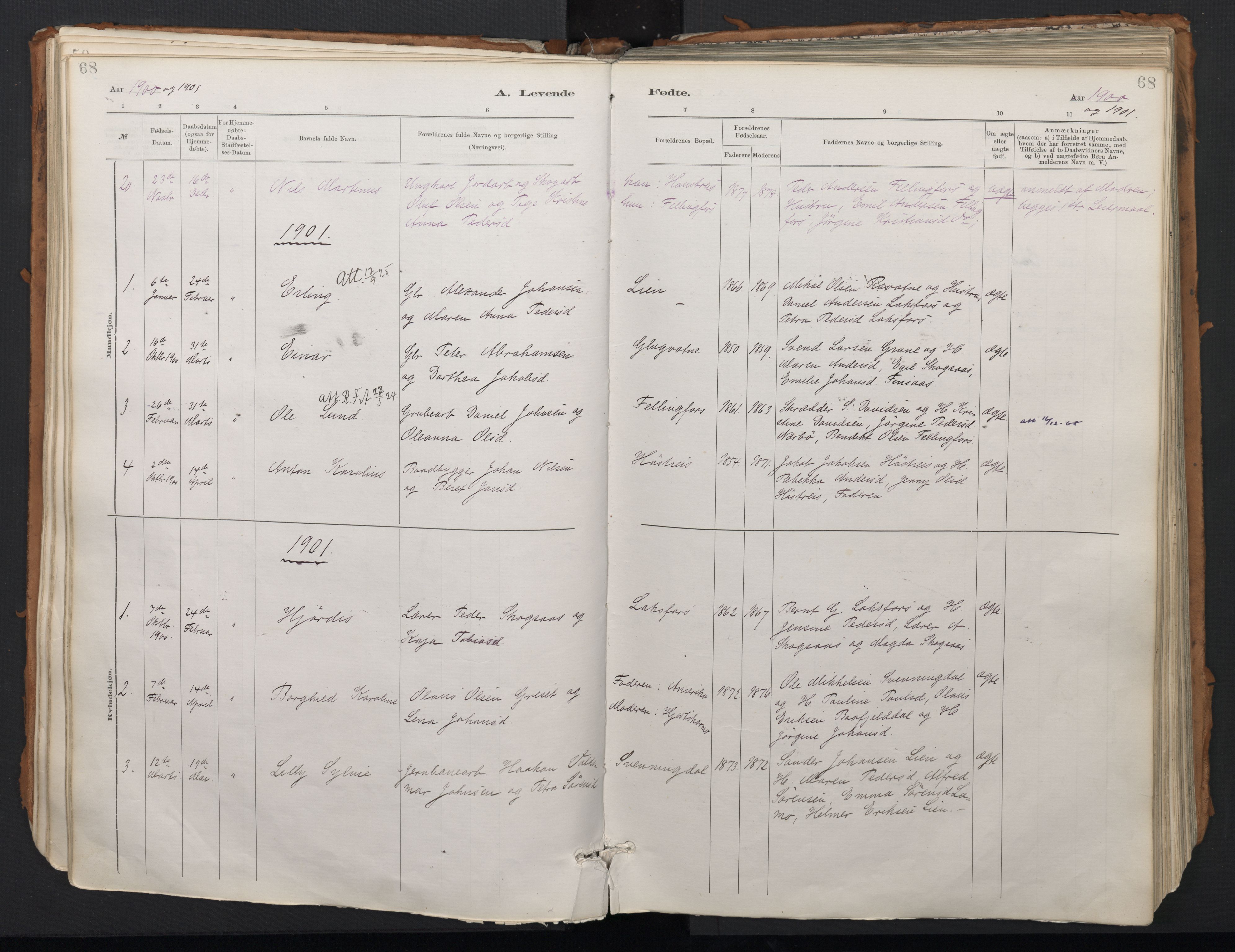 Ministerialprotokoller, klokkerbøker og fødselsregistre - Nordland, SAT/A-1459/824/L0338: Parish register (official) no. 824A01, 1880-1915, p. 68