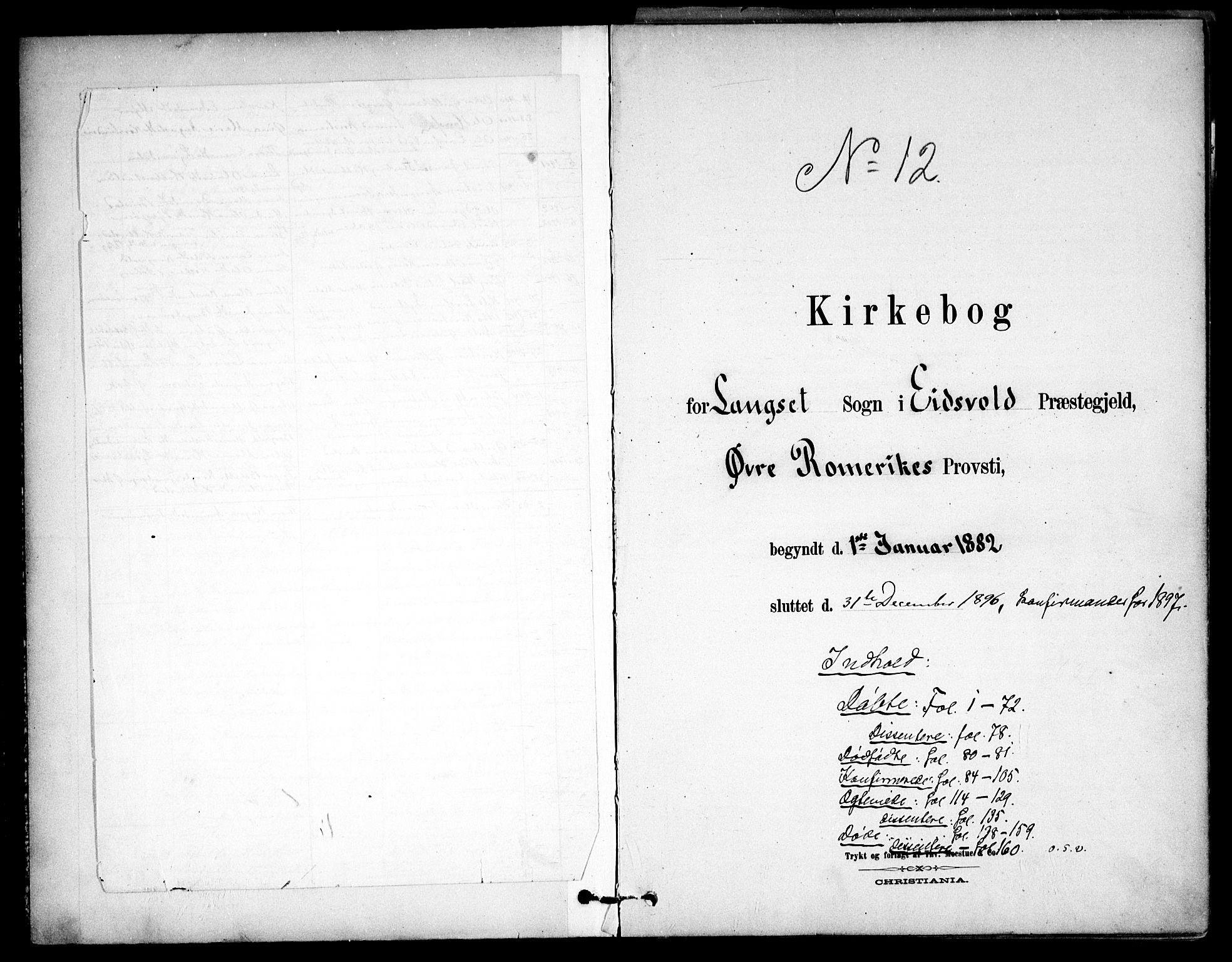 Eidsvoll prestekontor Kirkebøker, SAO/A-10888/F/Fb/L0001: Parish register (official) no. II 1, 1882-1897