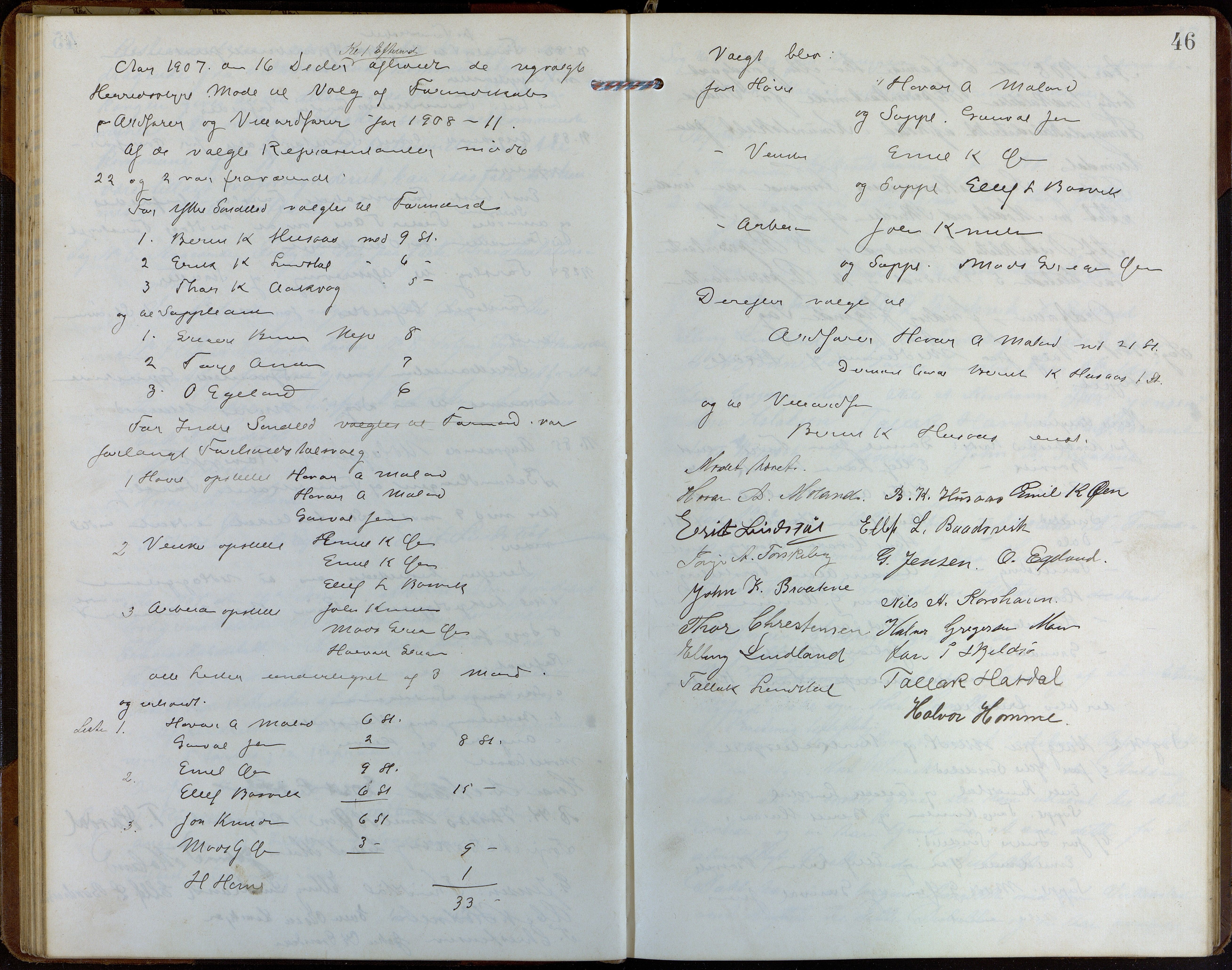 Søndeled kommune, AAKS/KA0913-PK/1/01/L0004: Forhandlingsprotokoll, 1905-1916, p. 46