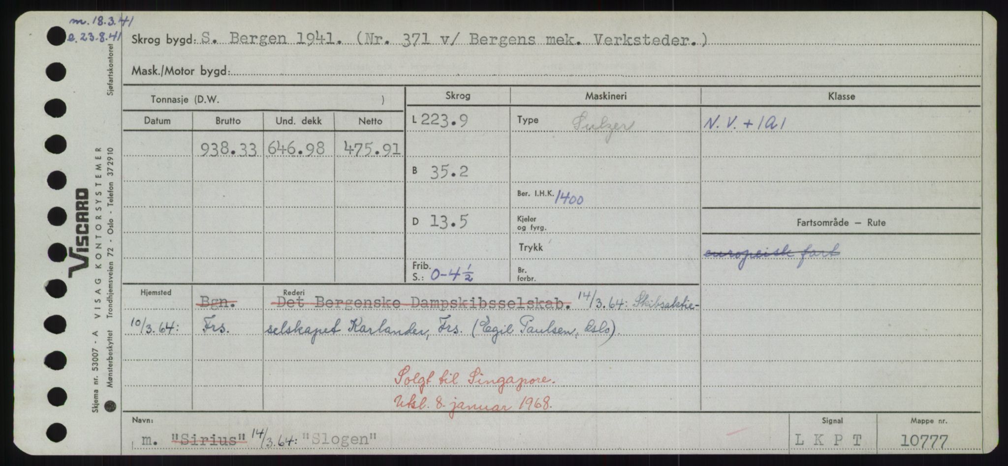 Sjøfartsdirektoratet med forløpere, Skipsmålingen, RA/S-1627/H/Hd/L0034: Fartøy, Sk-Slå, p. 501