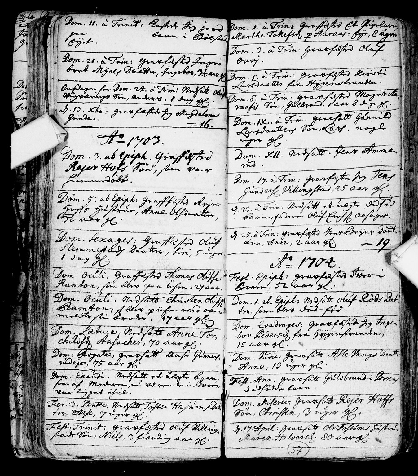 Røyken kirkebøker, SAKO/A-241/F/Fa/L0001: Parish register (official) no. 1, 1701-1730, p. 57