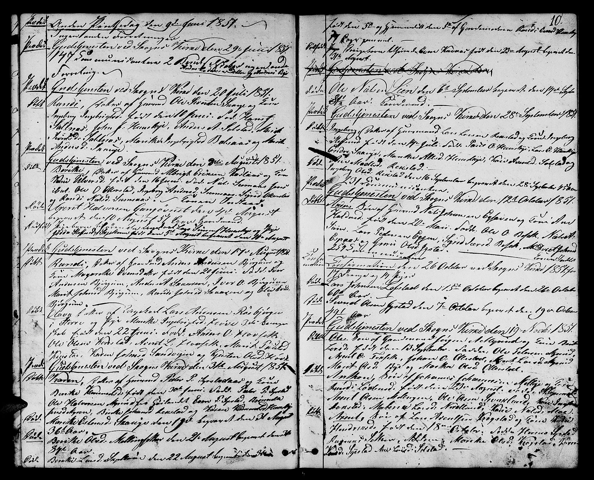 Ministerialprotokoller, klokkerbøker og fødselsregistre - Sør-Trøndelag, SAT/A-1456/667/L0797: Parish register (copy) no. 667C02, 1849-1867, p. 10