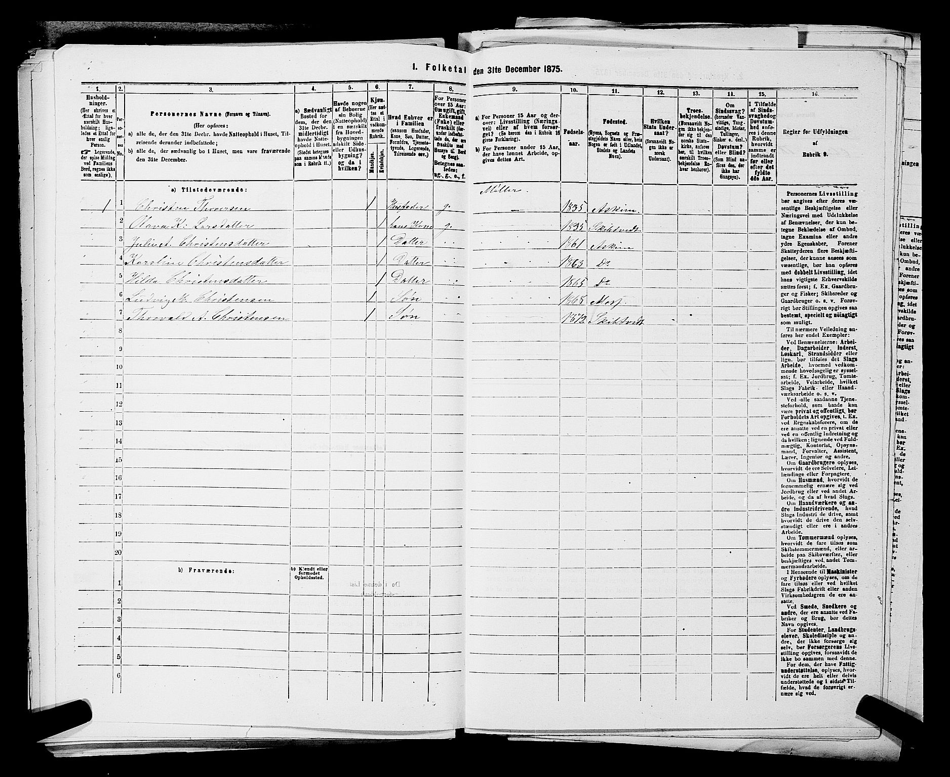 RA, 1875 census for 0127P Skiptvet, 1875, p. 197