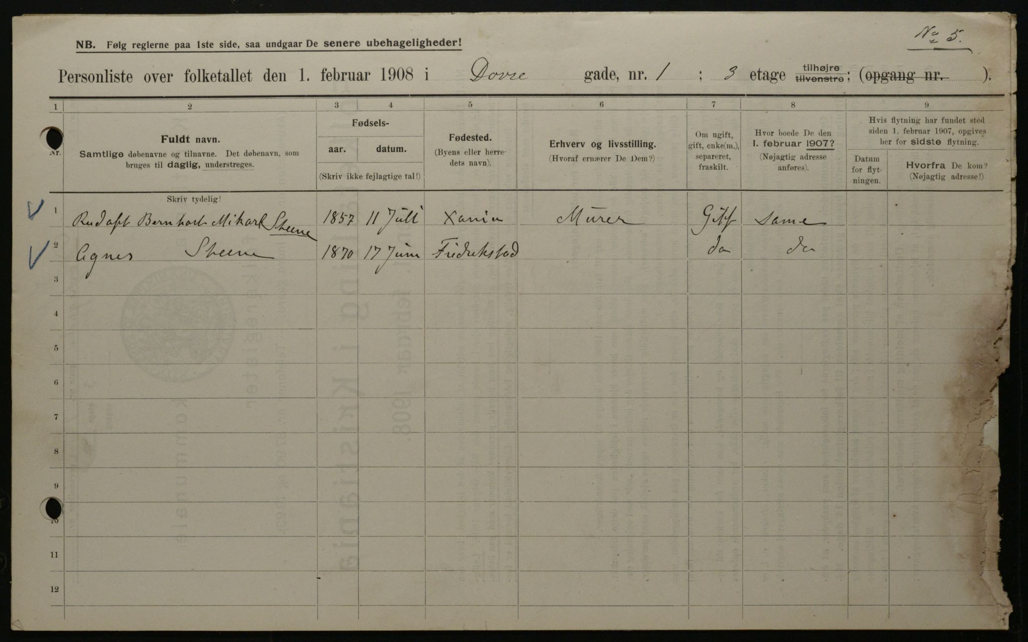 OBA, Municipal Census 1908 for Kristiania, 1908, p. 14926